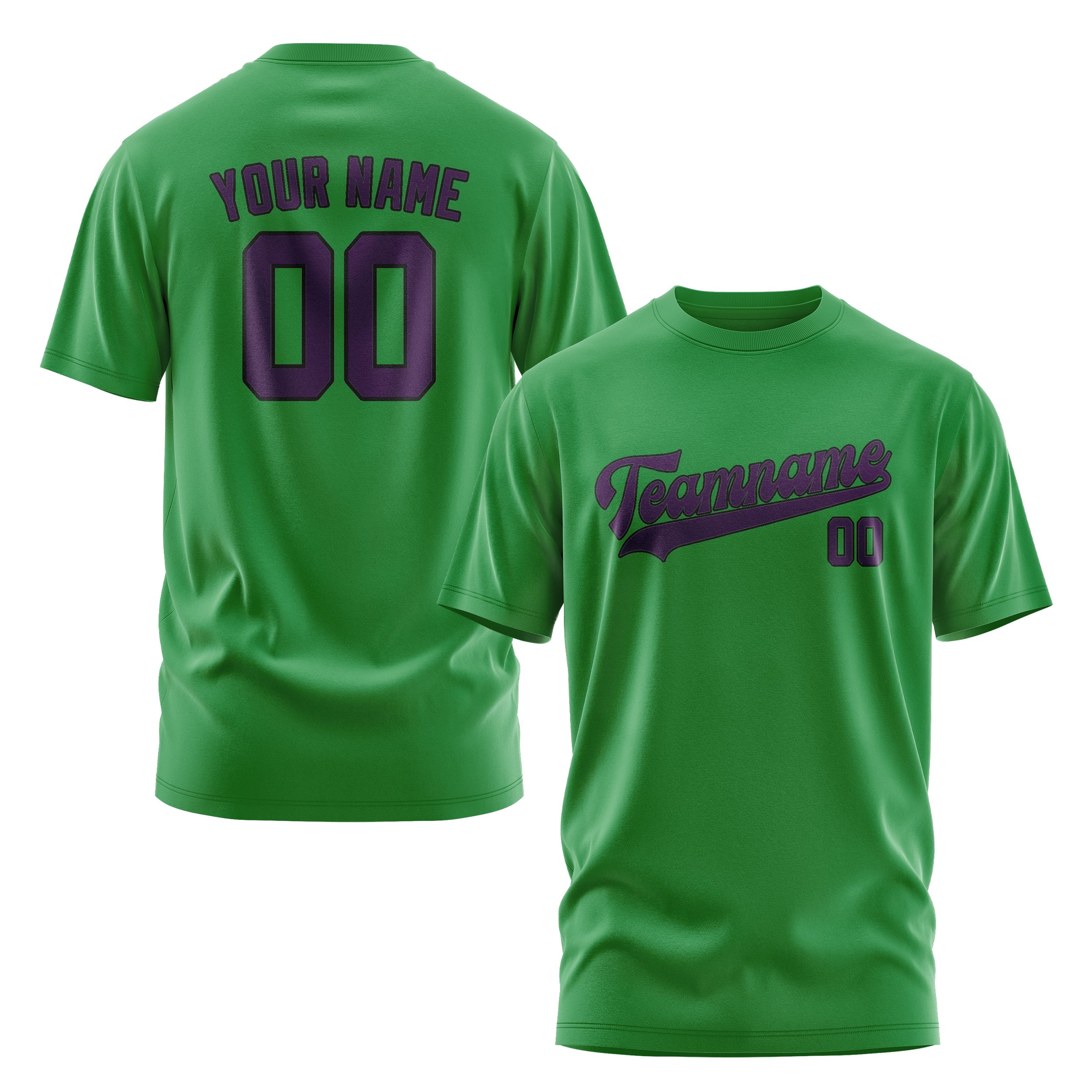 Maßgeschneidertes Smaragdgrün Lila T-Shirt
