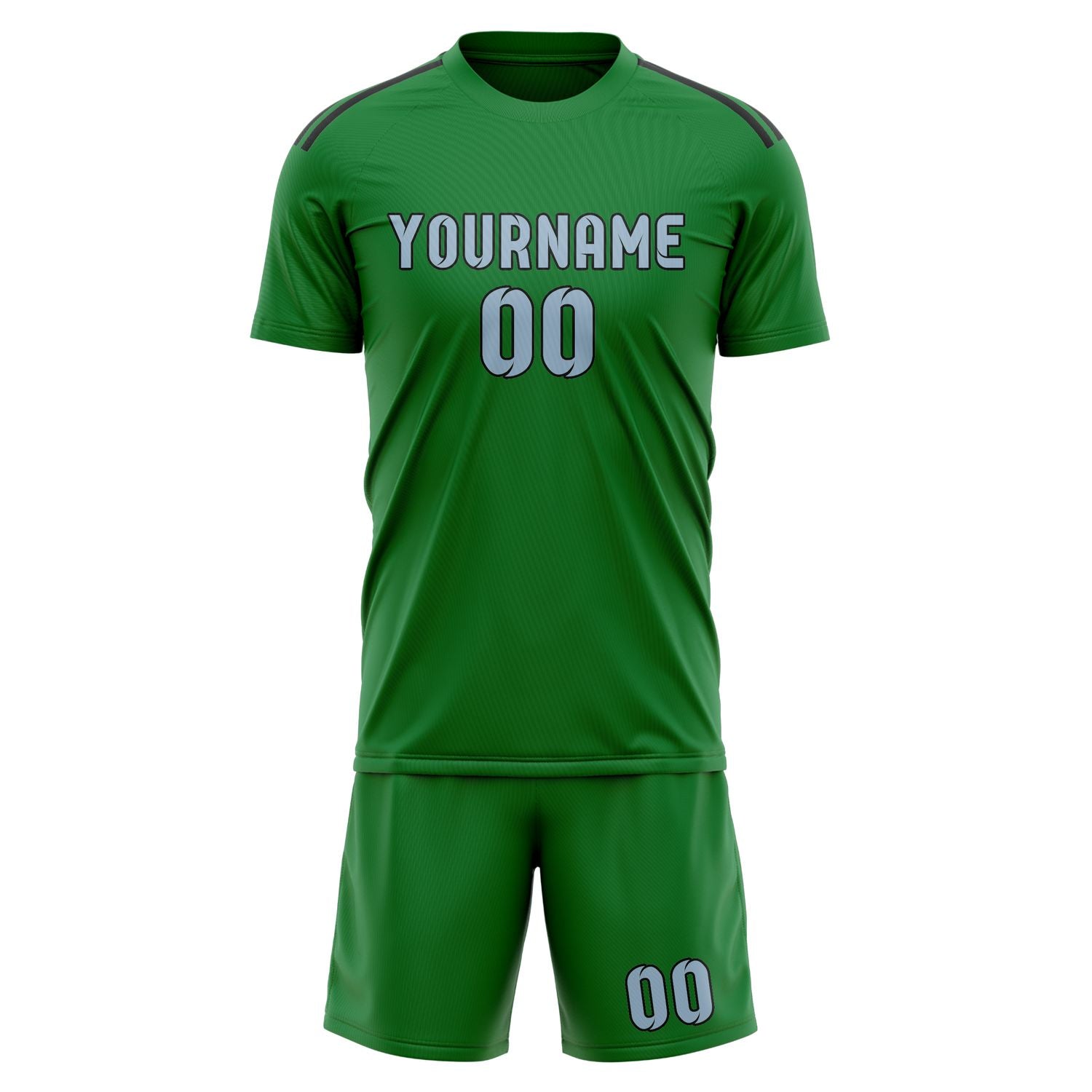 Maßgeschneidertes Professionelles Smaragdgrün Hellblau Fußballtrikot-Set