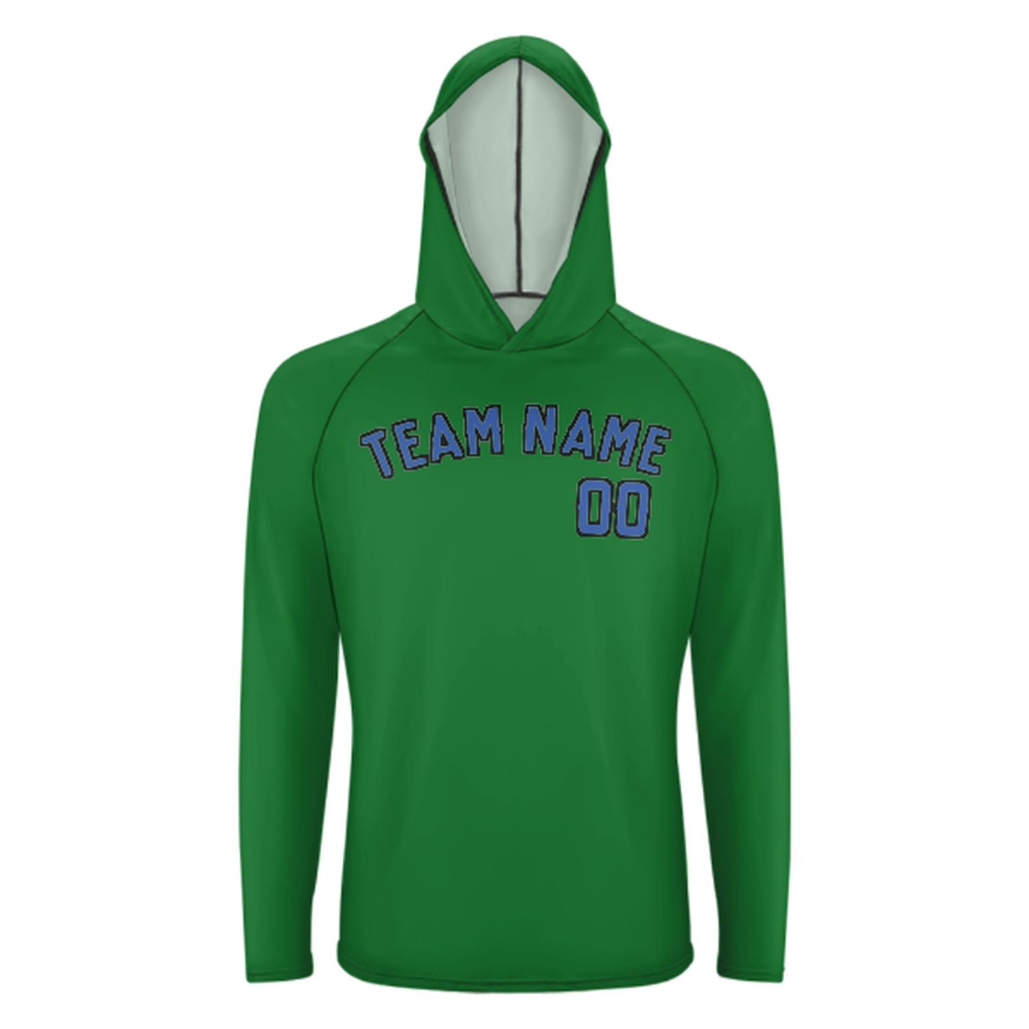 Maßgeschneidertes Smaragdgrün Himmelblau UV-Hoodie