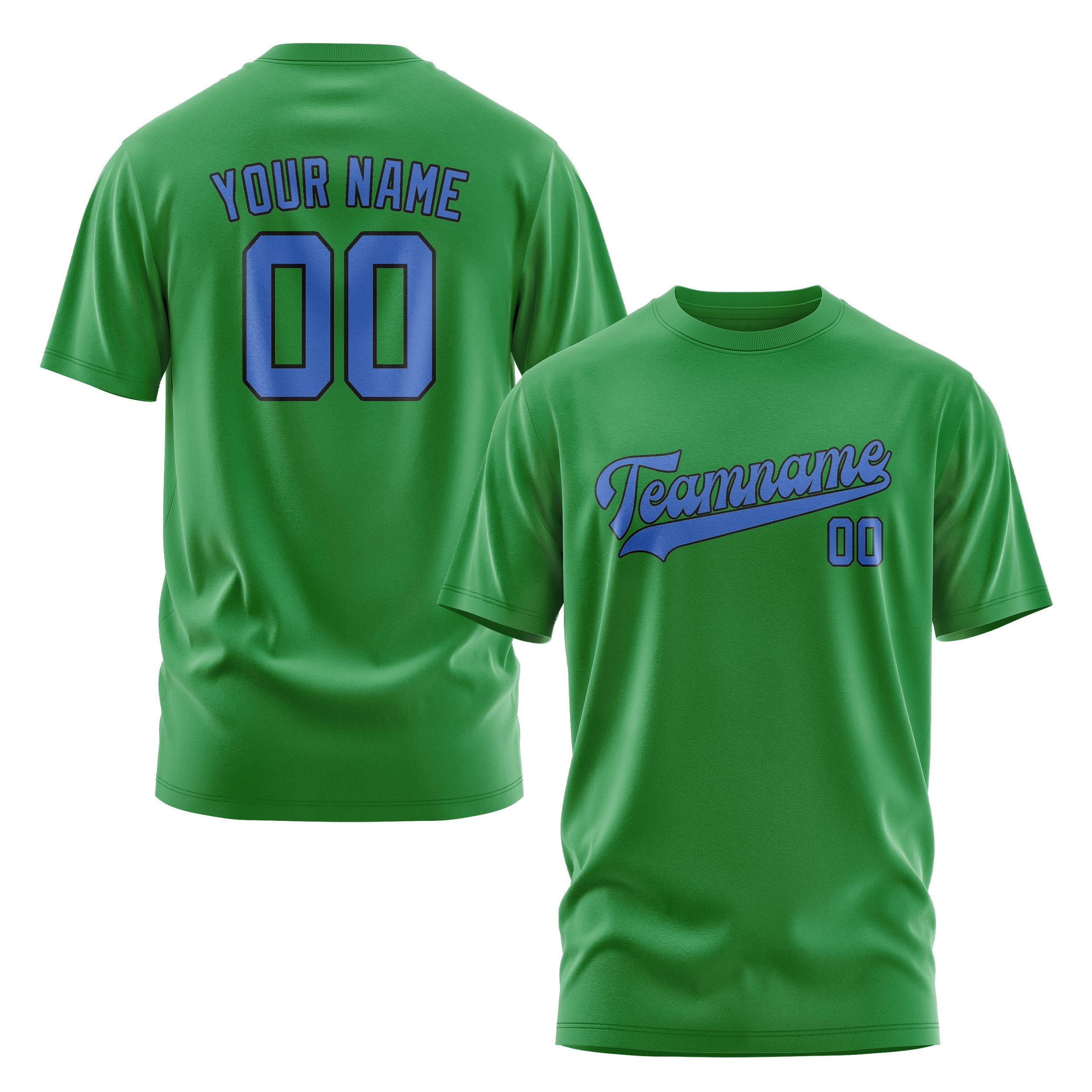 Maßgeschneidertes Smaragdgrün Himmelblau T-Shirt
