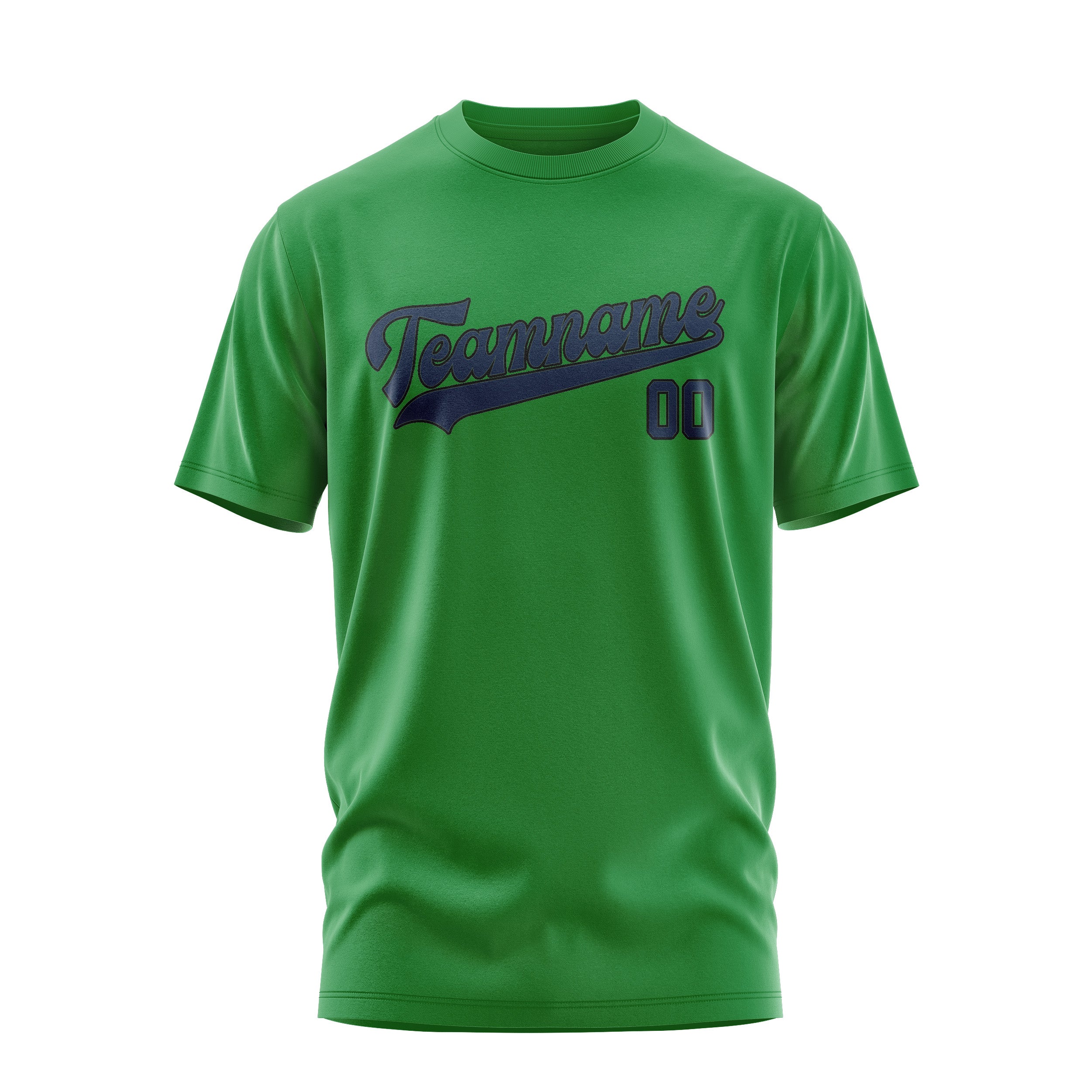 Maßgeschneidertes Smaragdgrün Marineblau T-Shirt
