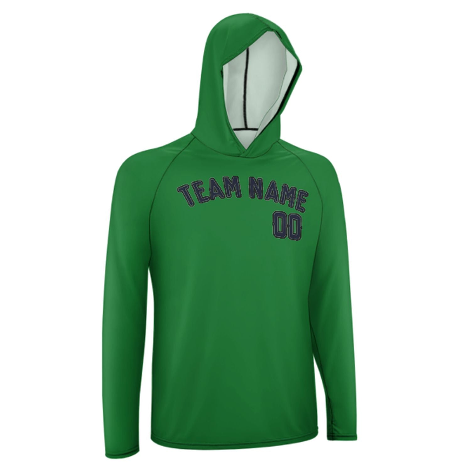 Maßgeschneidertes Smaragdgrün Stahlblau UV-Hoodie