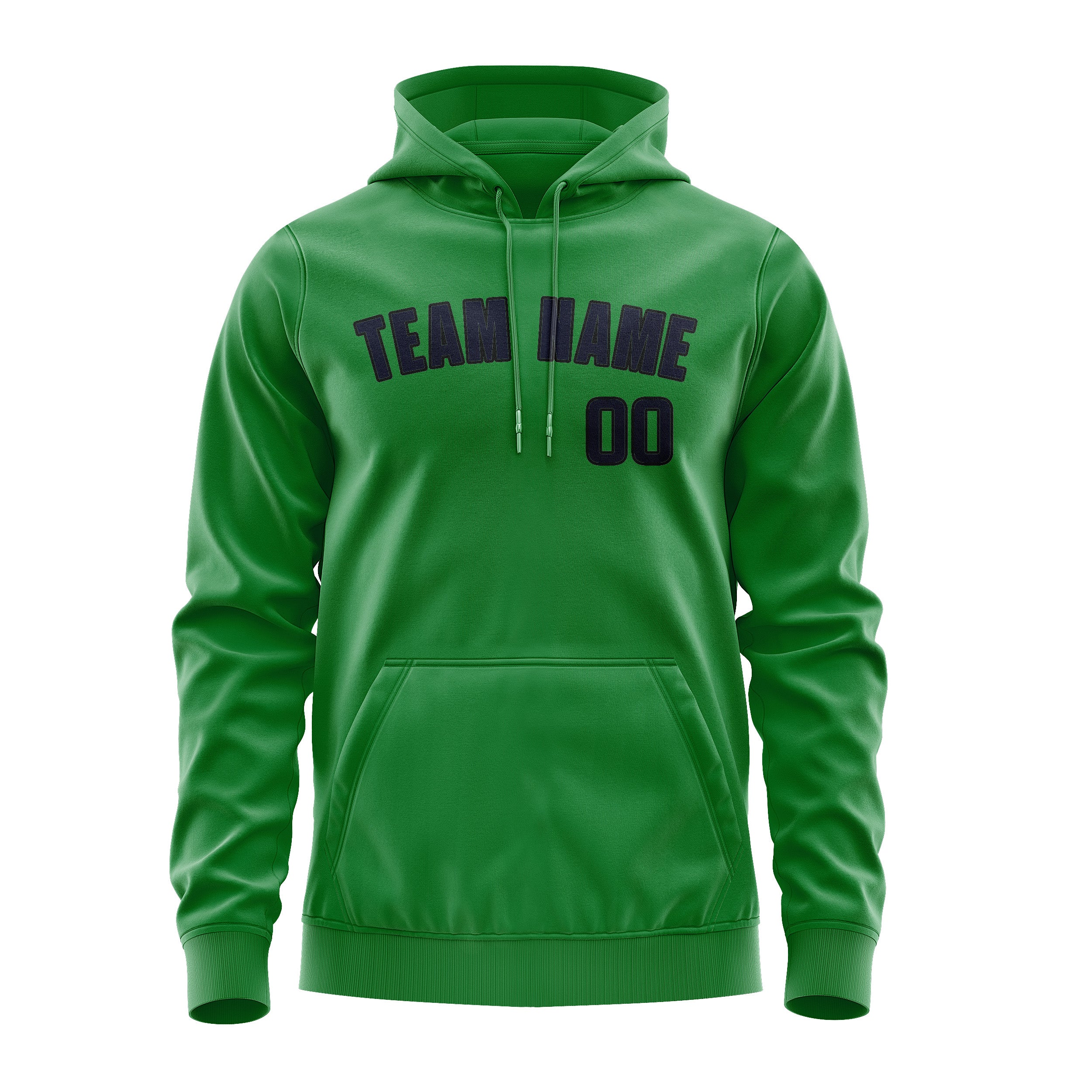 Felpa con cappuccio personalizzata verde smeraldo e blu acciaio