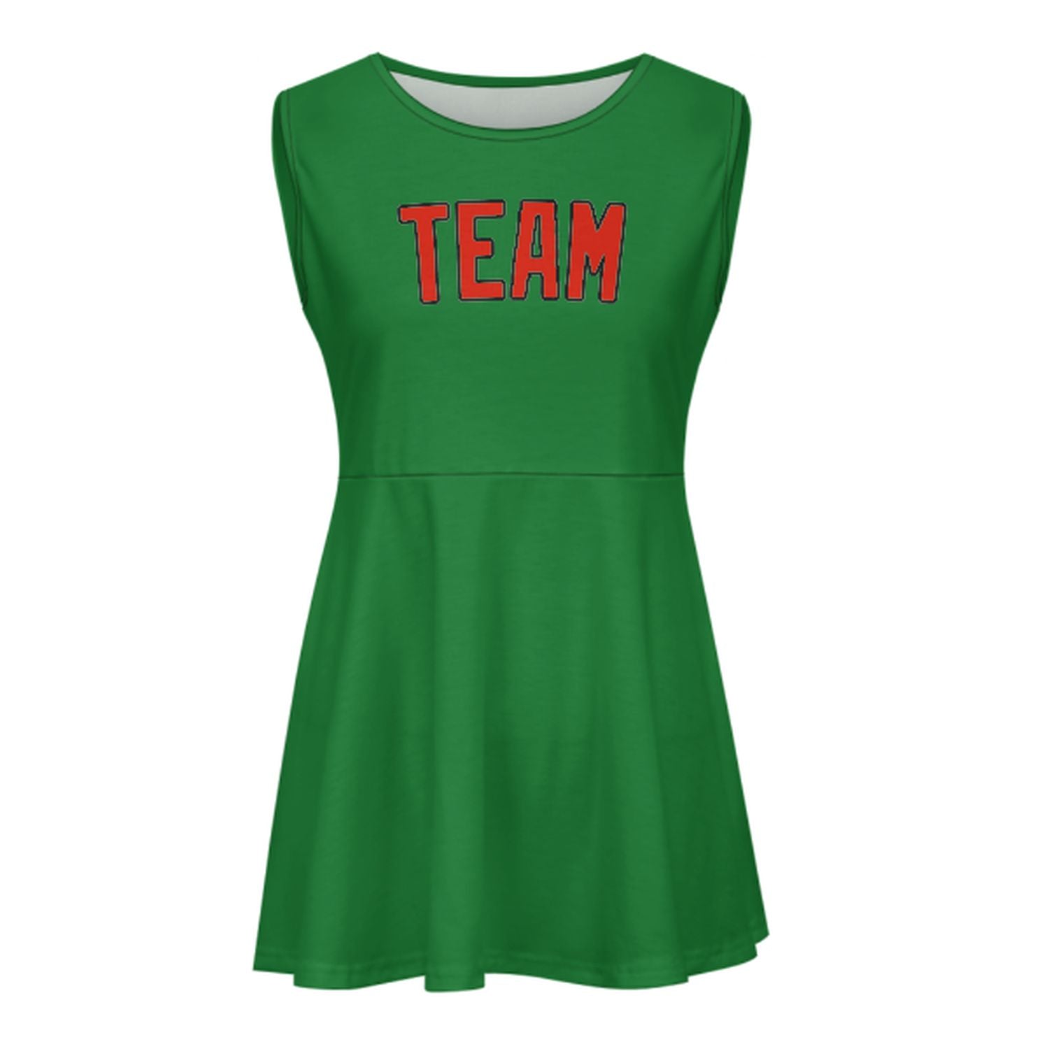 Maßgeschneidertes Smaragdgrün Orangerot Cheerleader-Kleid