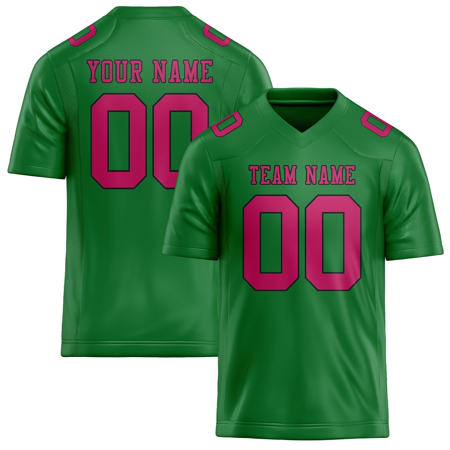 Maßgeschneidertes Professionelles Smaragdgrün Rosarot Rugbytrikot