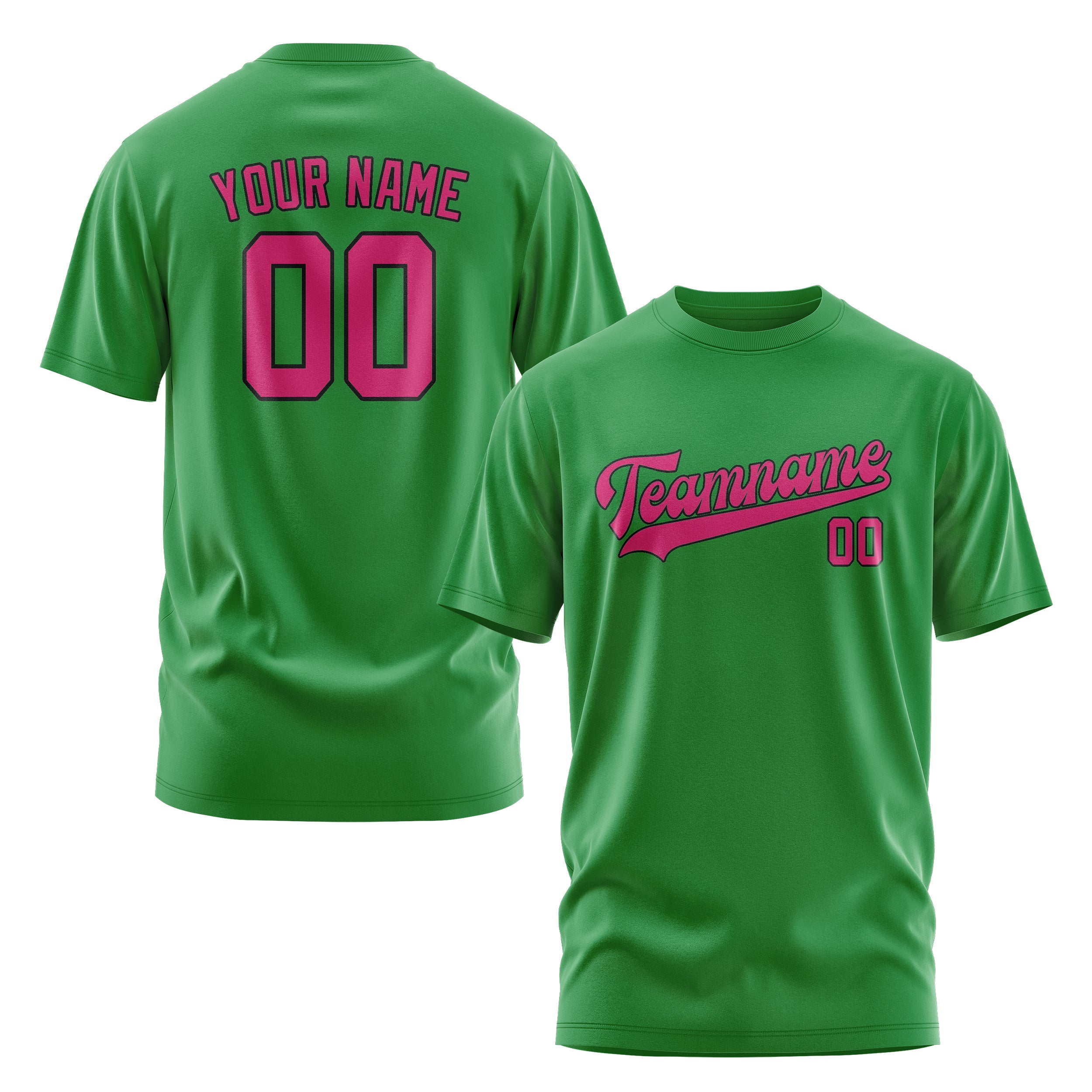Maßgeschneidertes Smaragdgrün Rosarot T-Shirt