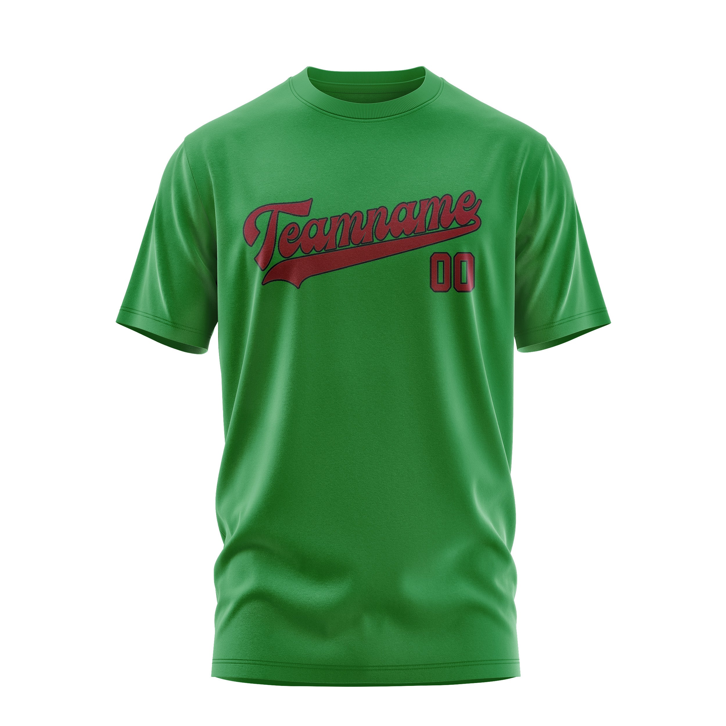 Maßgeschneidertes Smaragdgrün Karmesinrot T-Shirt