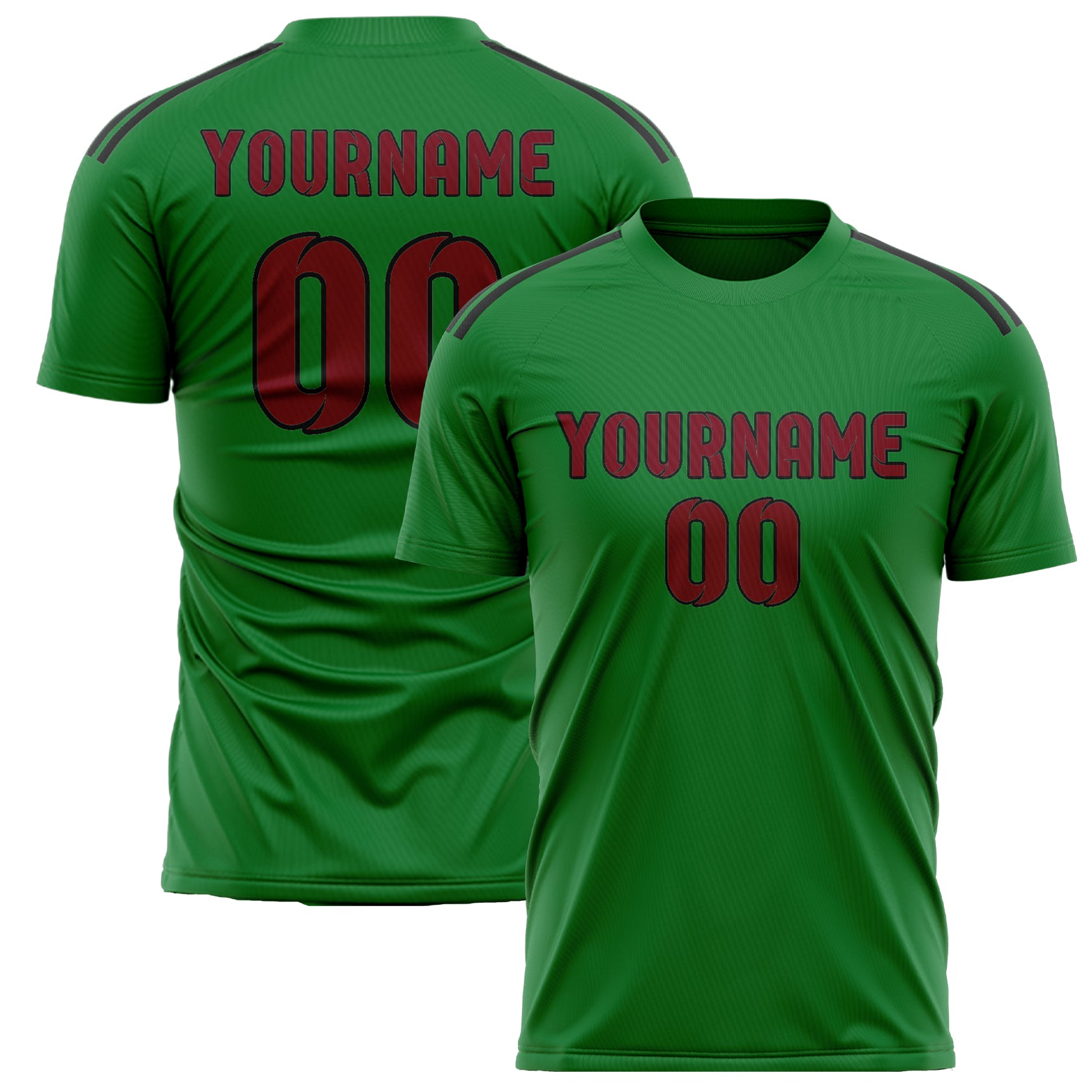 Benutzerdefiniertes Professionelles Smaragdgrün Karmesinrot Fußballtrikot