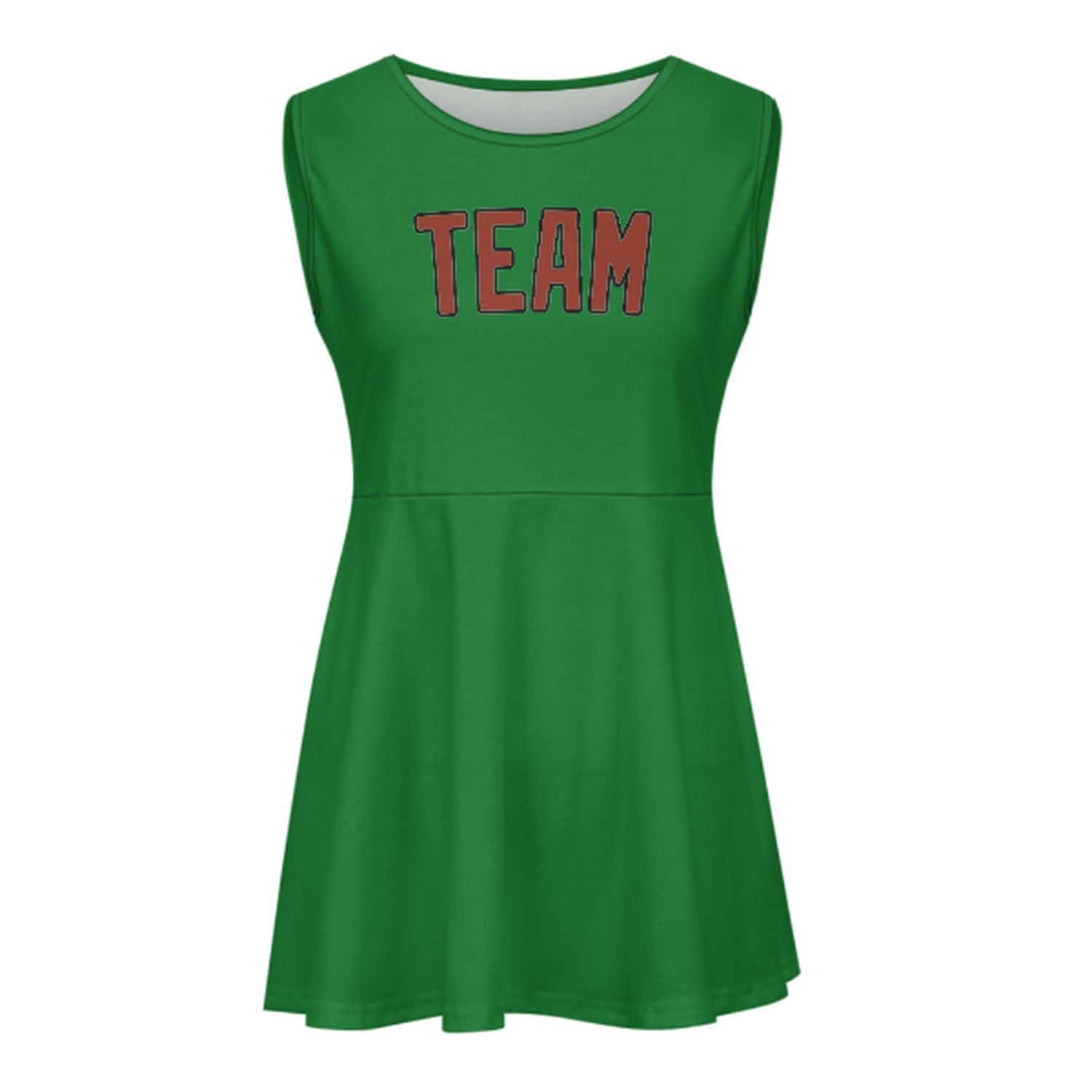 Maßgeschneidertes Smaragdgrün Korallenrot Cheerleader-Kleid