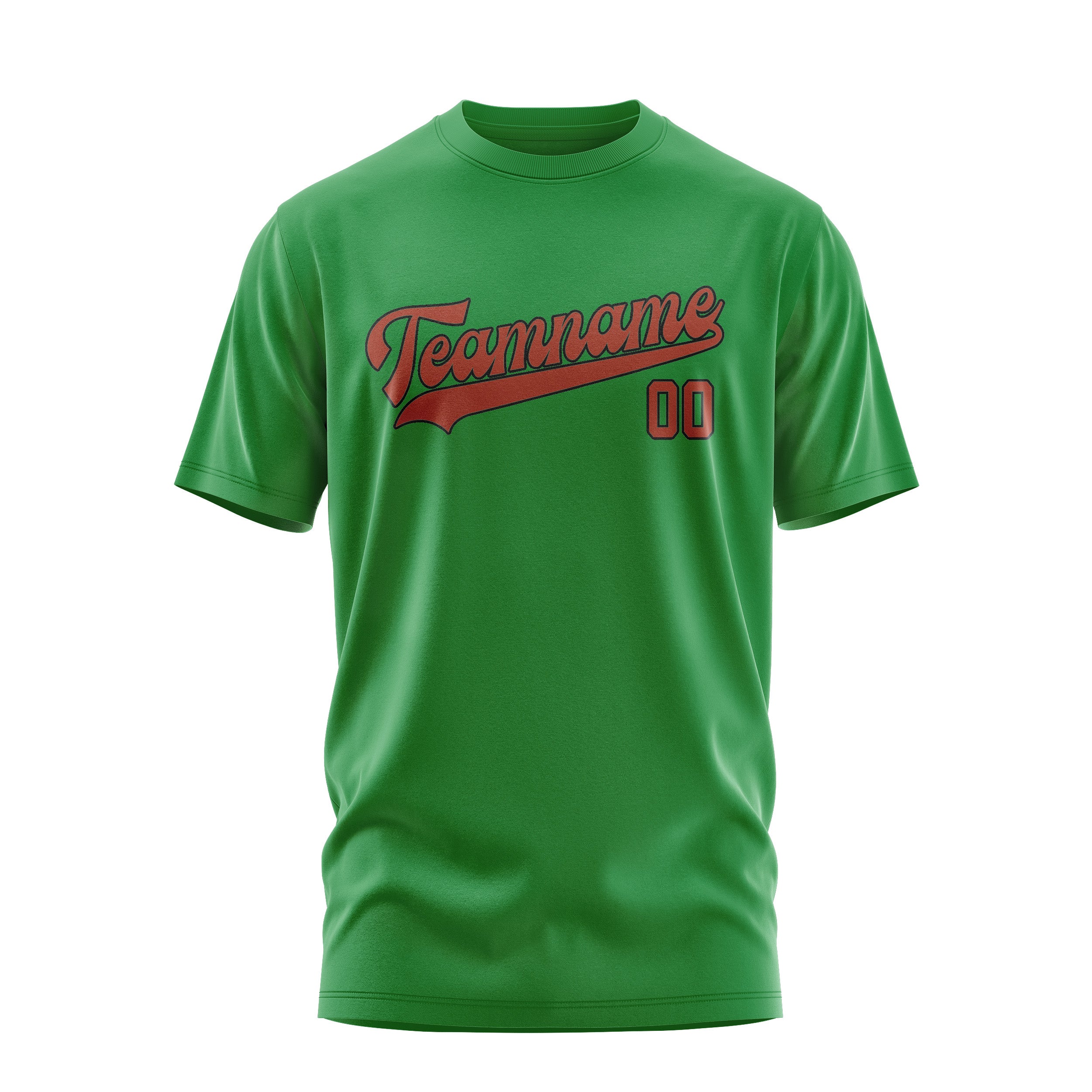 Maßgeschneidertes Smaragdgrün Korallenrot T-Shirt