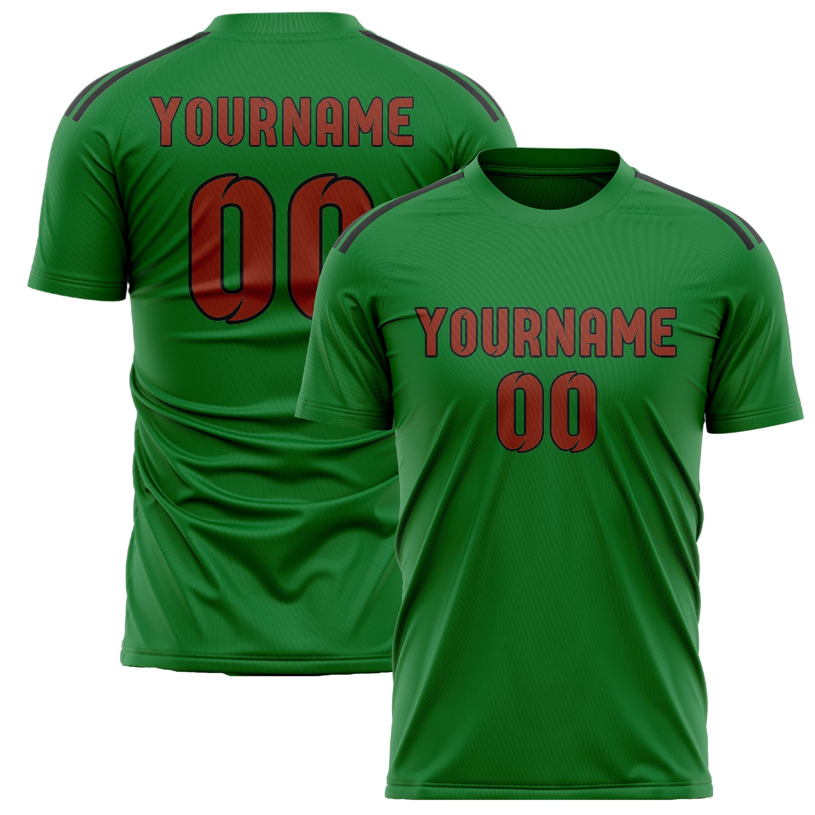 Benutzerdefiniertes Professionelles Smaragdgrün Korallenrot Fußballtrikot