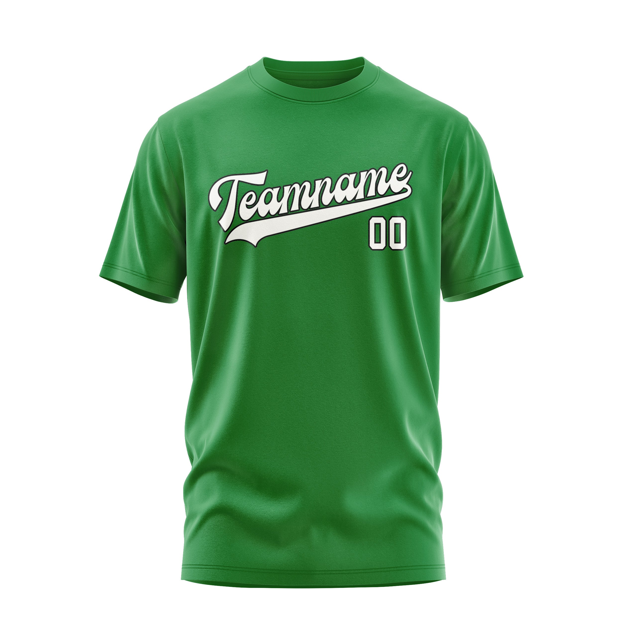 Maßgeschneidertes Smaragdgrün Weiß T-Shirt