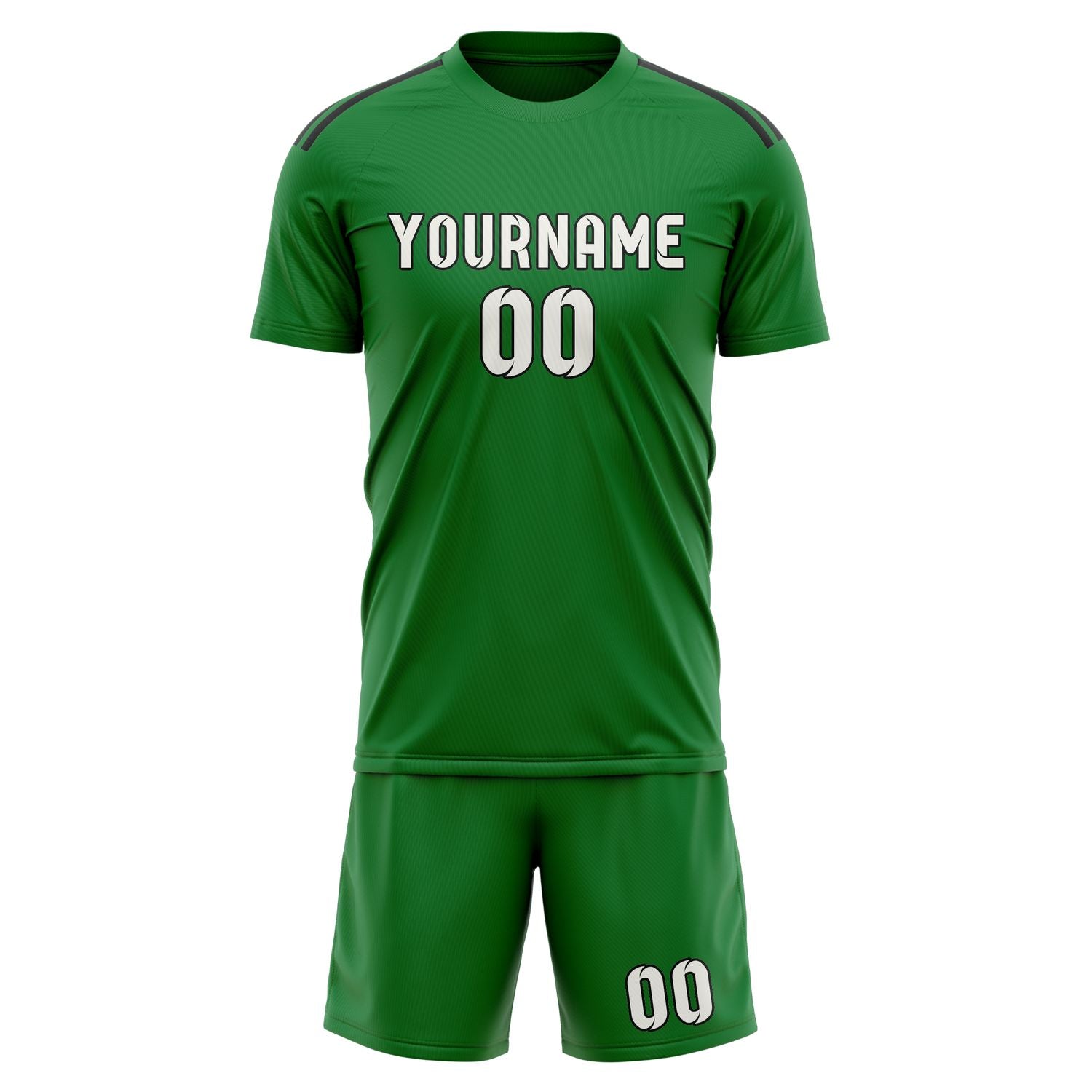 Maßgeschneidertes Professionelles Smaragdgrün Weiß Fußballtrikot-Set