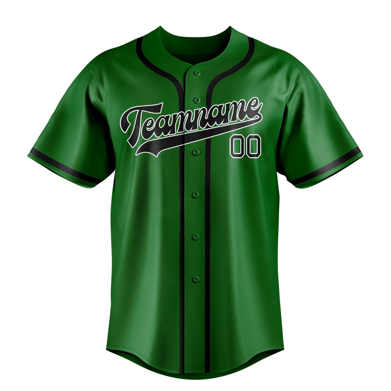 Benutzerdefiniertes Professionelles Smaragdgrün Schwarz Baseballtrikot