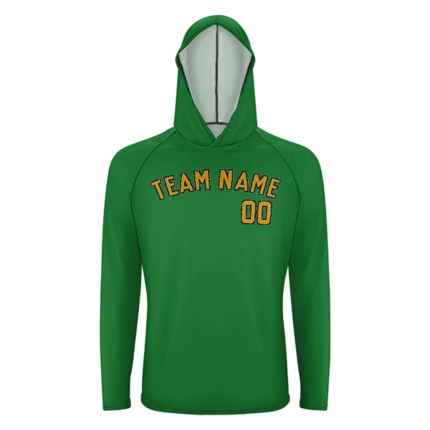Maßgeschneidertes Smaragdgrün Gelb UV-Hoodie