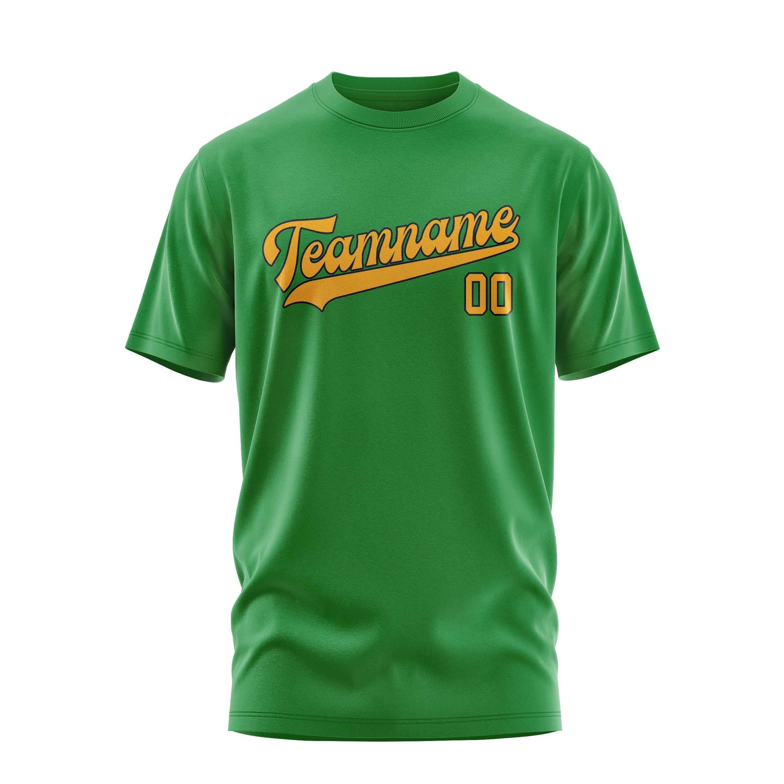 Maßgeschneidertes Smaragdgrün Gelb T-Shirt