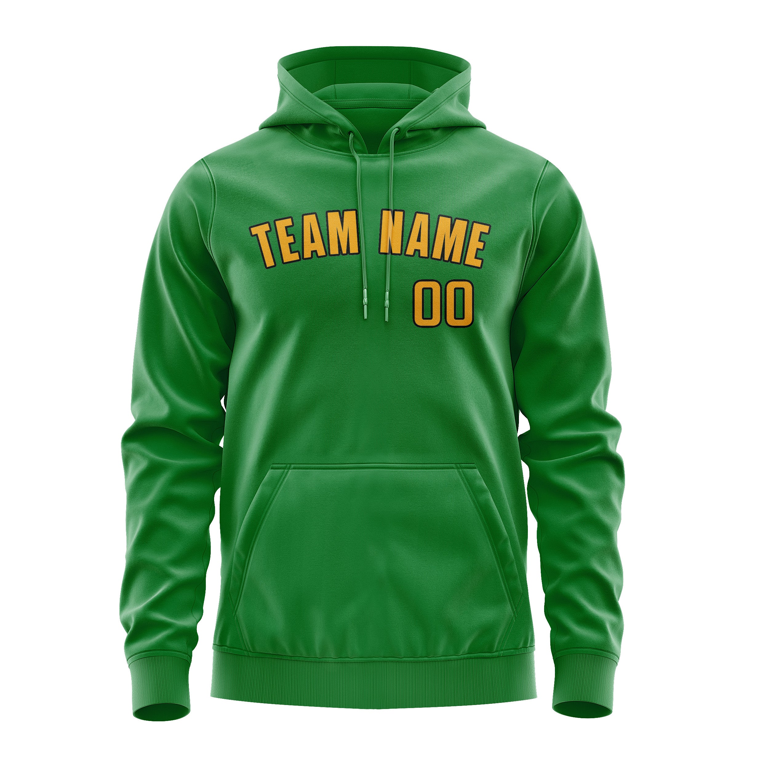 Maßgeschneidertes Smaragdgrün Gelb Hoodie