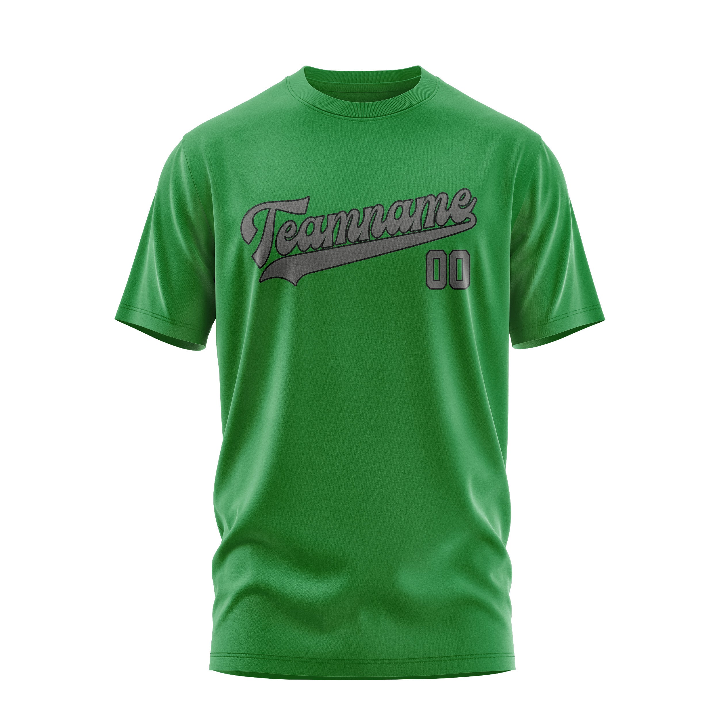 Maßgeschneidertes Smaragdgrün Dunkelgrau T-Shirt