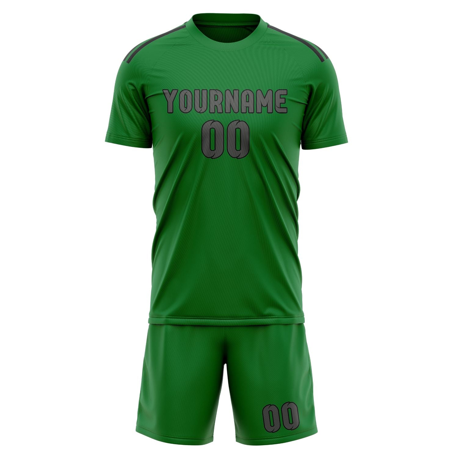 Maßgeschneidertes Professionelles Smaragdgrün Dunkelgrau Fußballtrikot-Set