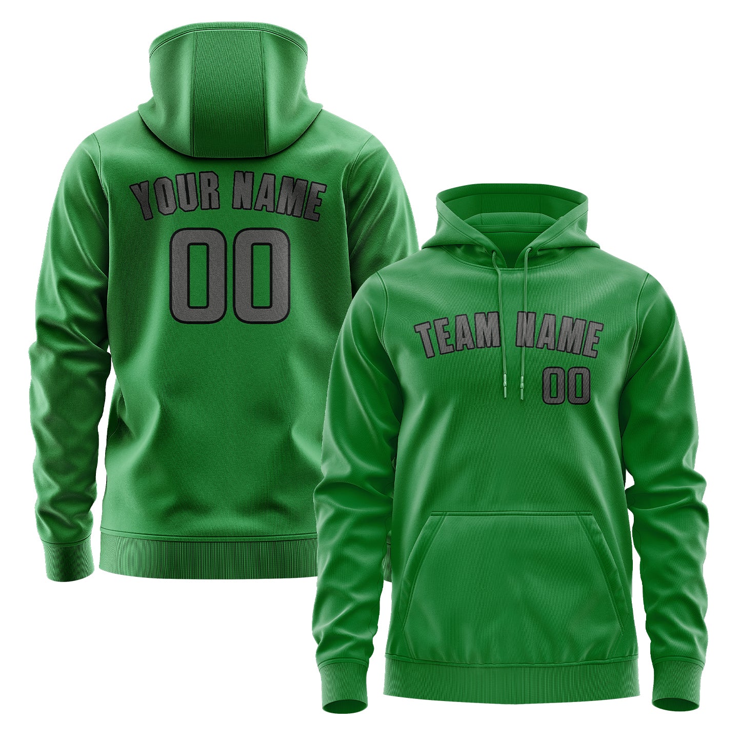 Maßgeschneidertes Smaragdgrün Dunkelgrau Hoodie