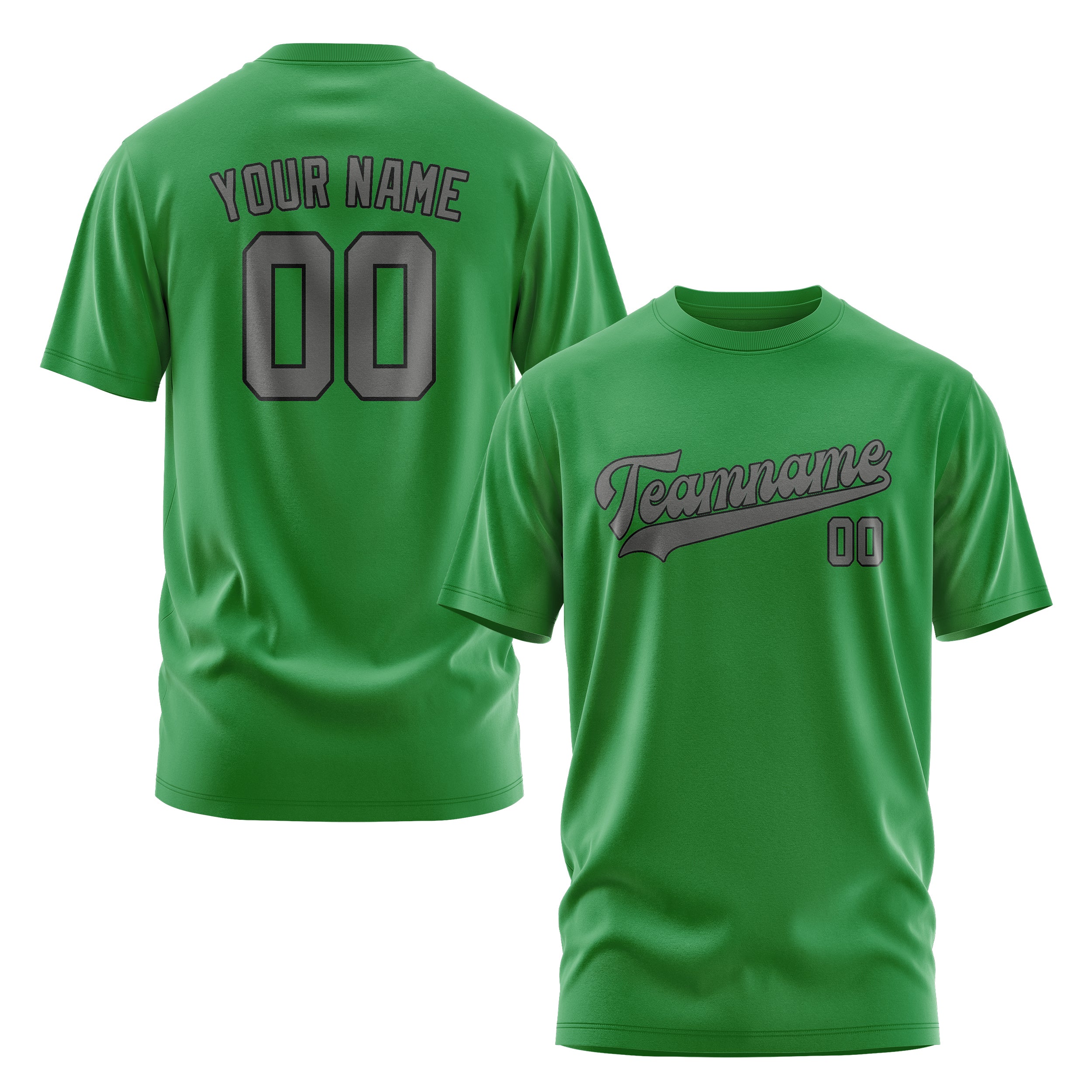 Maßgeschneidertes Smaragdgrün Dunkelgrau T-Shirt