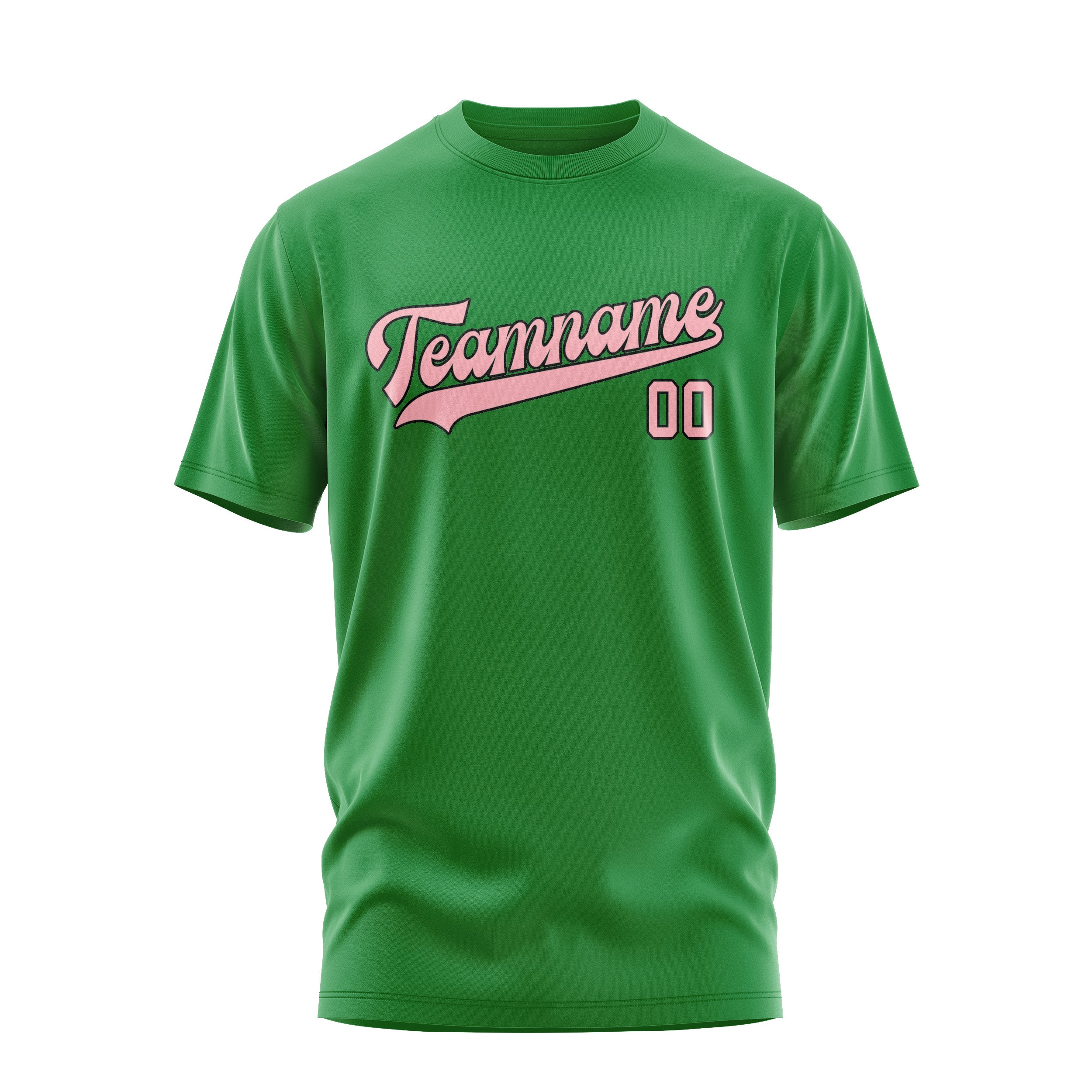 Maßgeschneidertes Smaragdgrün Rosa T-Shirt