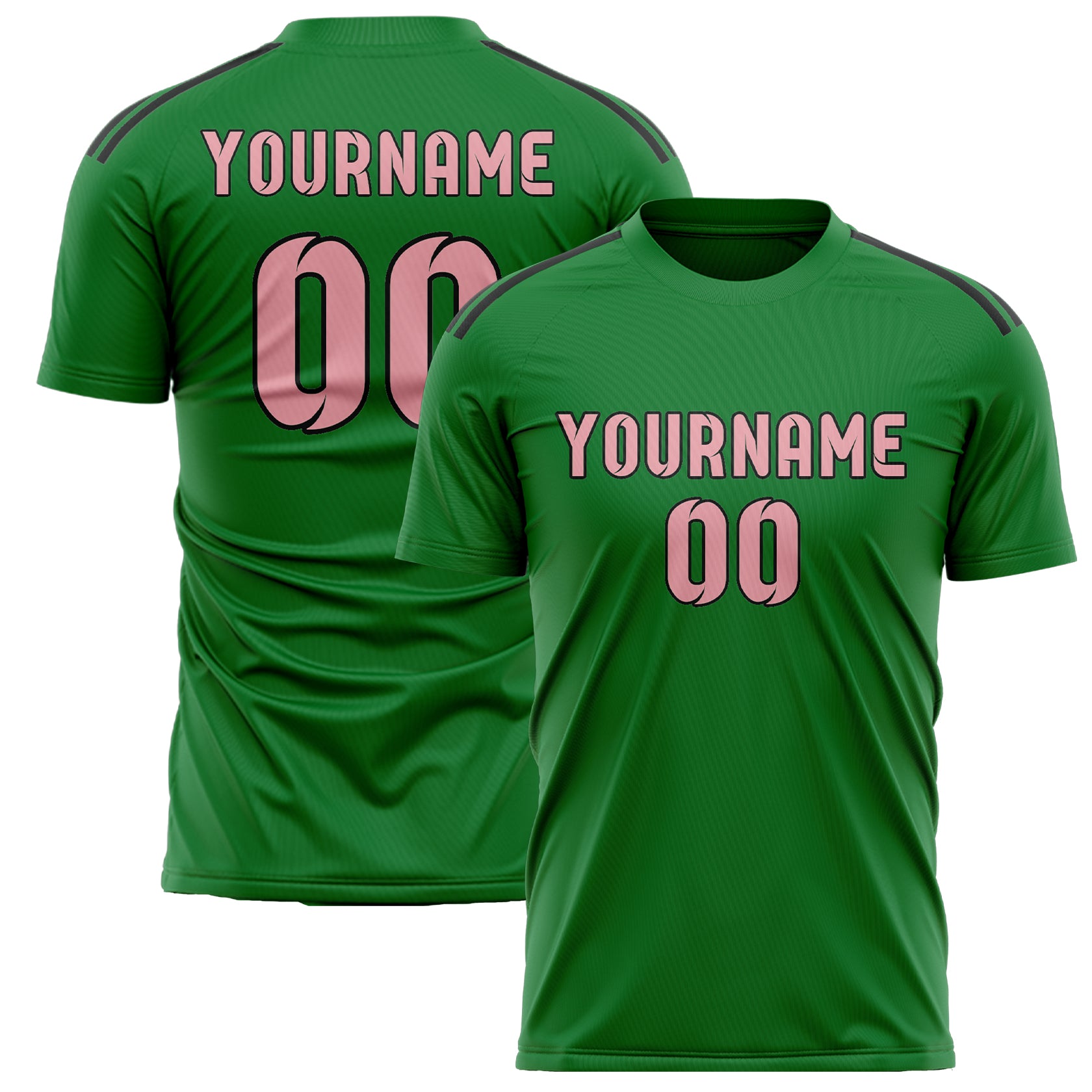 Benutzerdefiniertes Professionelles Smaragdgrün Rosa Fußballtrikot