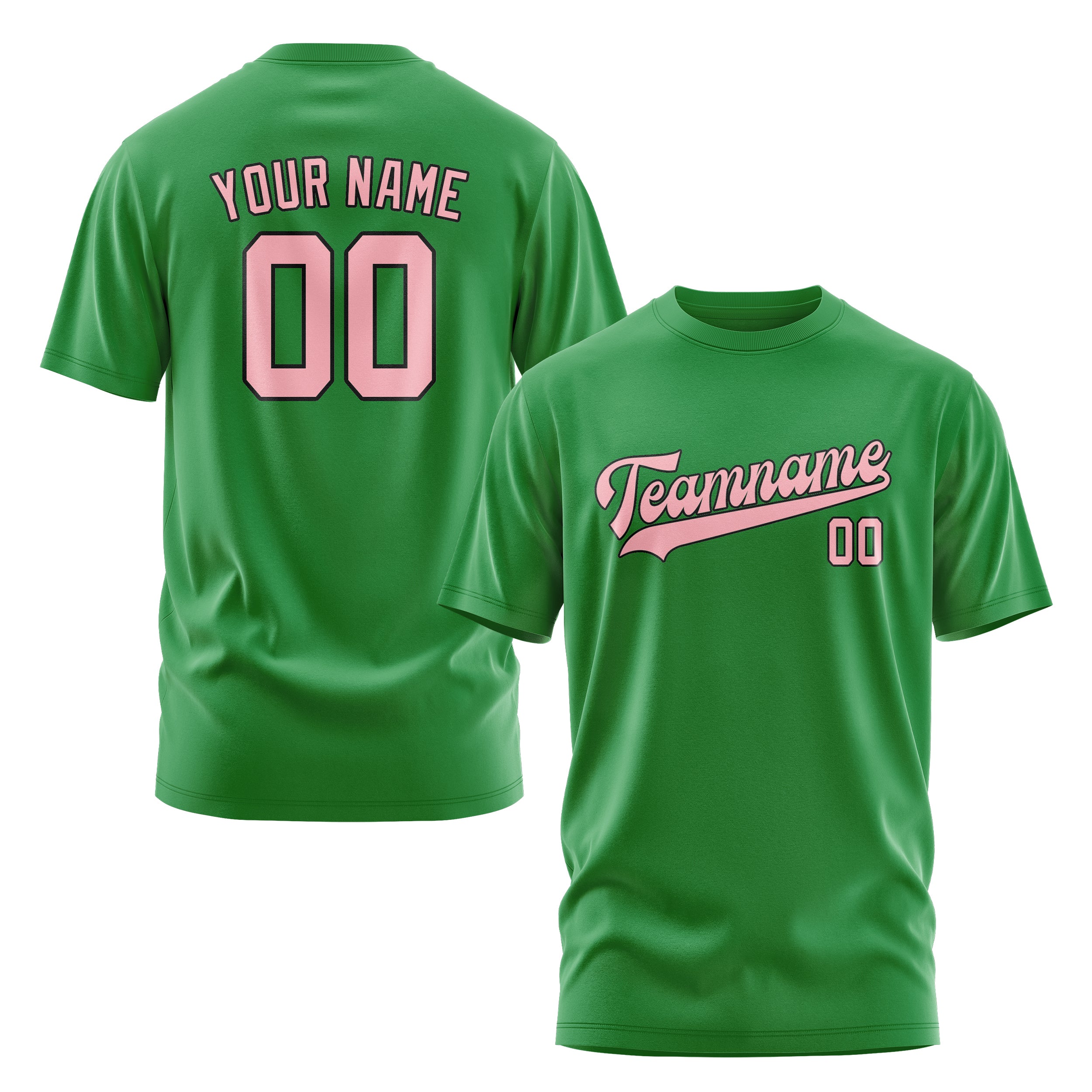 Maßgeschneidertes Smaragdgrün Rosa T-Shirt