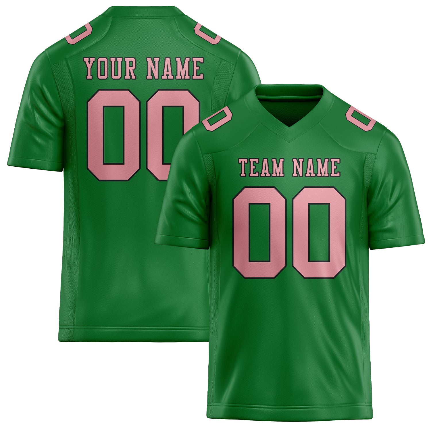 Maßgeschneidertes Professionelles Smaragdgrün Rosa Rugbytrikot