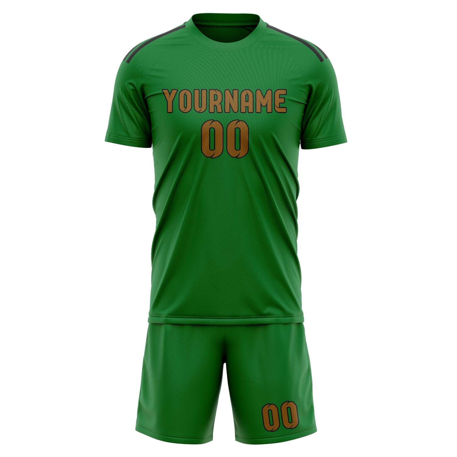 Maßgeschneidertes Professionelles Smaragdgrün Khaki Fußballtrikot-Set