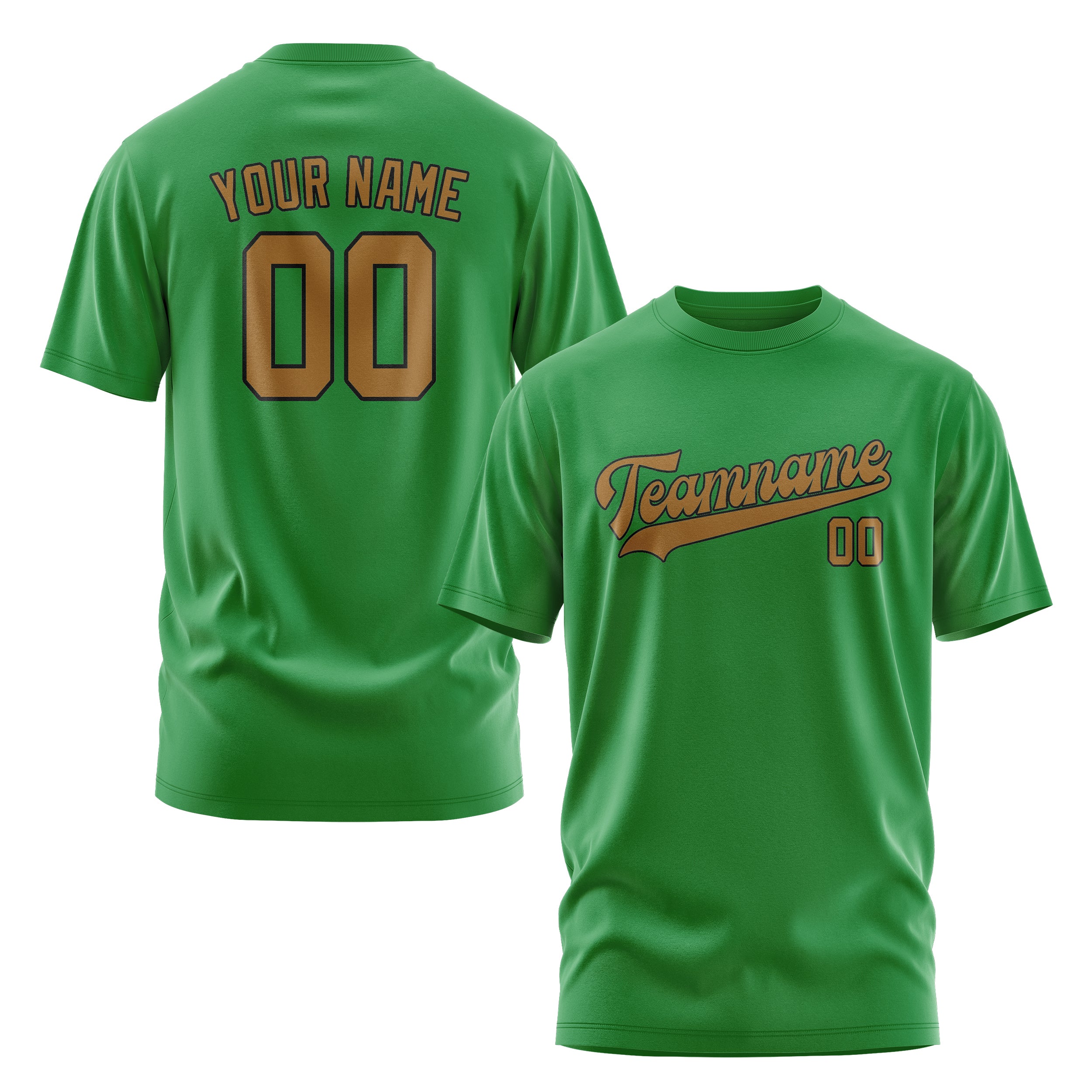 Maßgeschneidertes Smaragdgrün Khaki T-Shirt