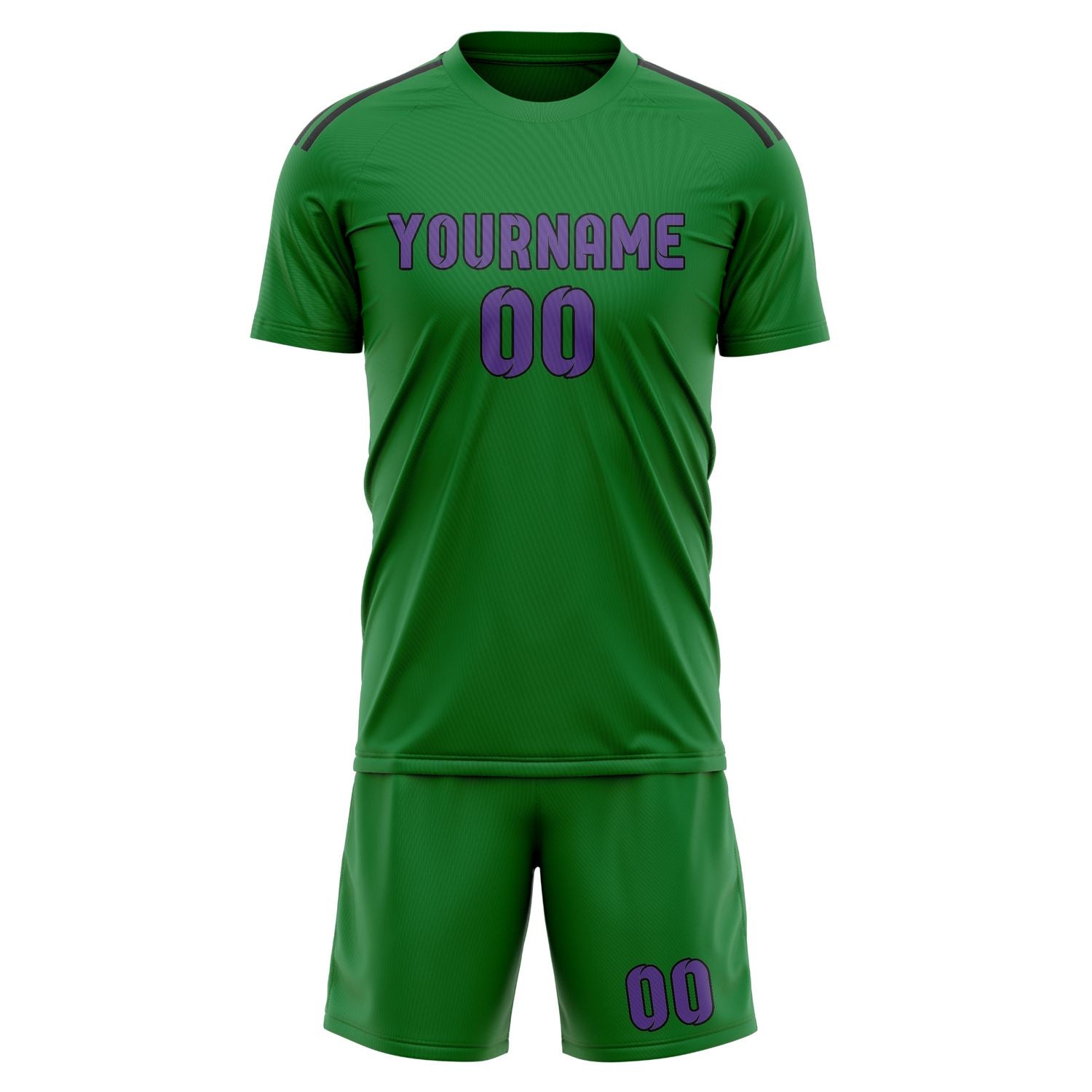 Maßgeschneidertes Professionelles Smaragdgrün Lavendel Fußballtrikot-Set