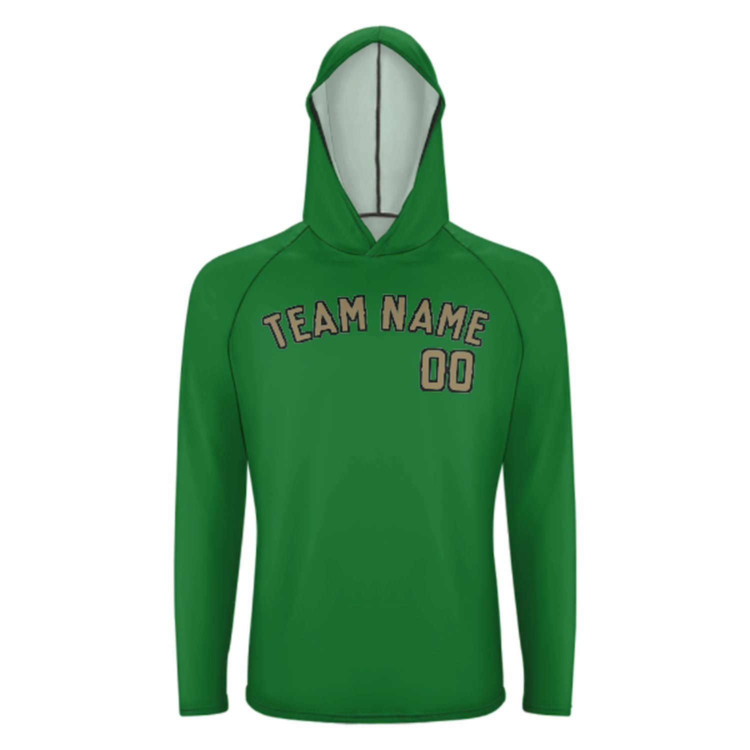 Maßgeschneidertes Smaragdgrün Hellkhaki UV-Hoodie