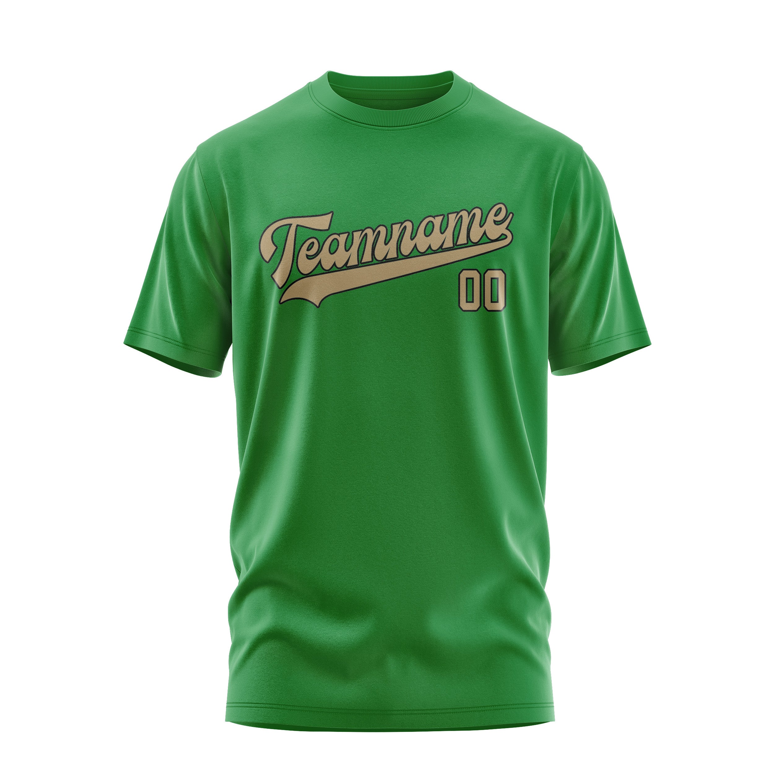 Maßgeschneidertes Smaragdgrün Hellkhaki T-Shirt