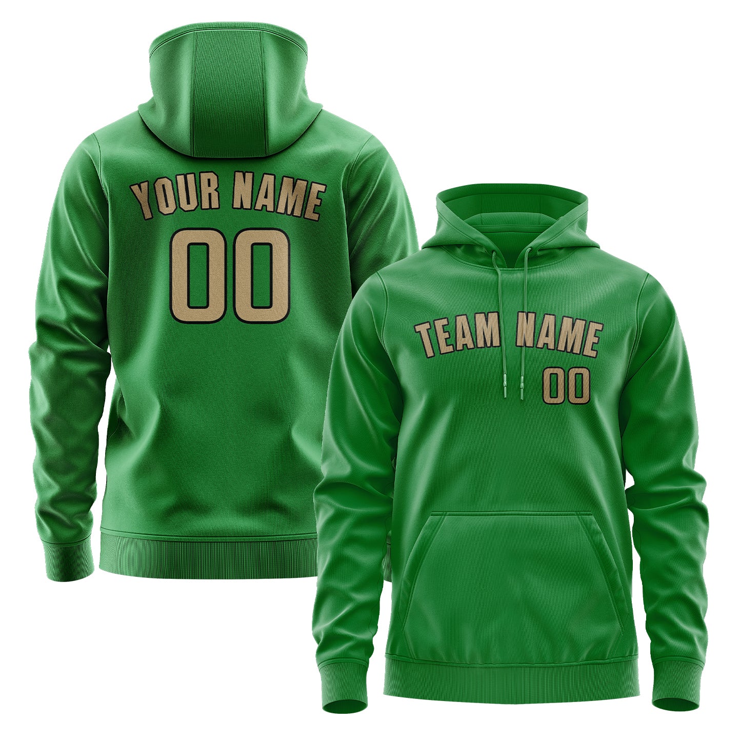 Maßgeschneidertes Smaragdgrün Hellkhaki Hoodie