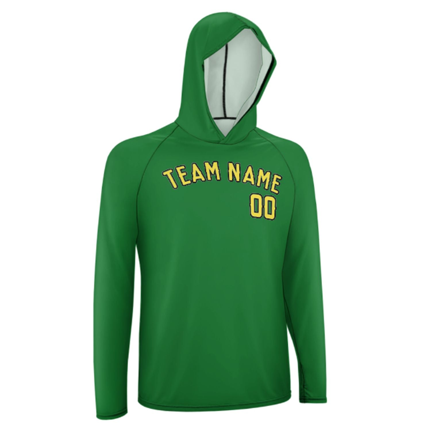 Maßgeschneidertes Smaragdgrün Blassgelb UV-Hoodie