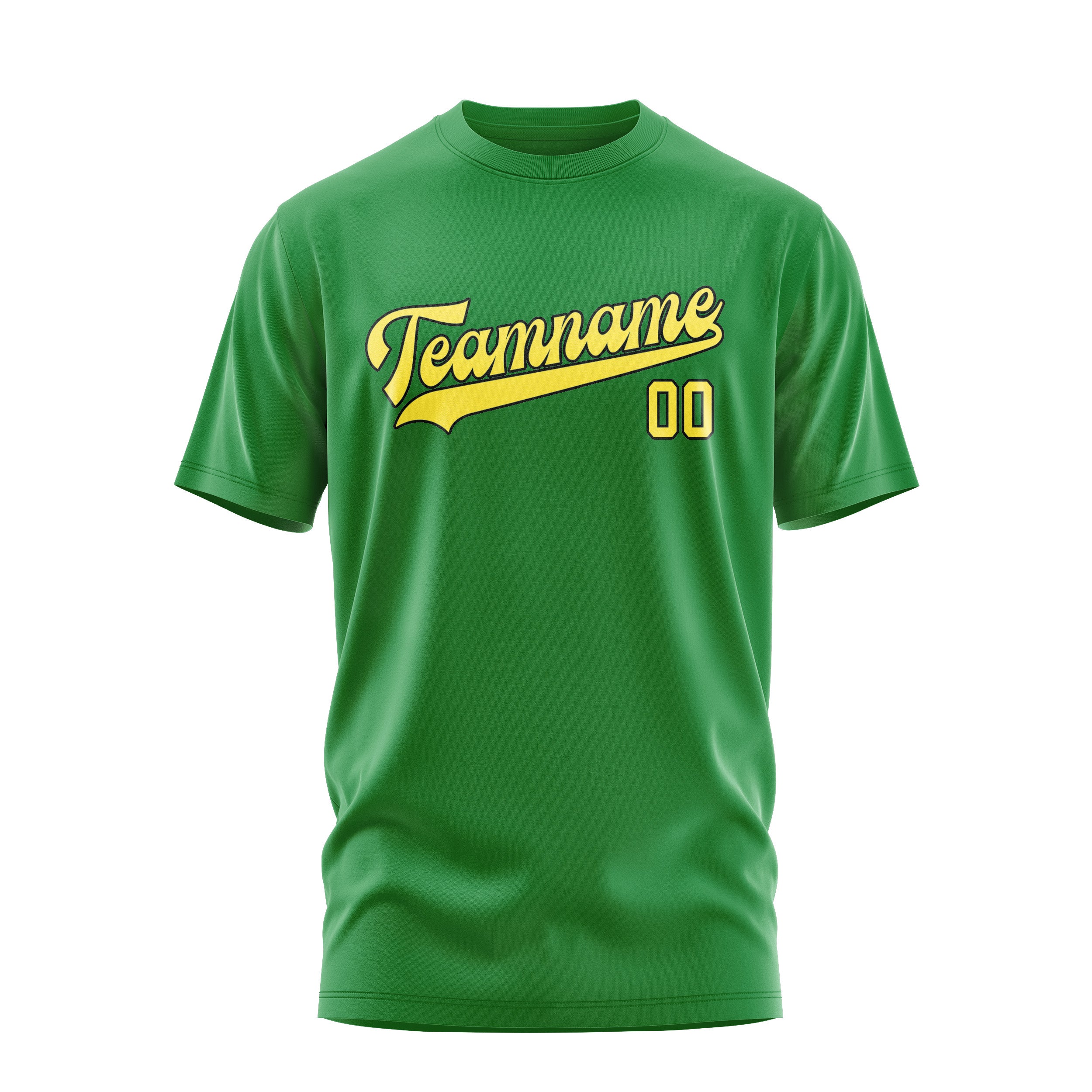 Maßgeschneidertes Smaragdgrün Blassgelb T-Shirt