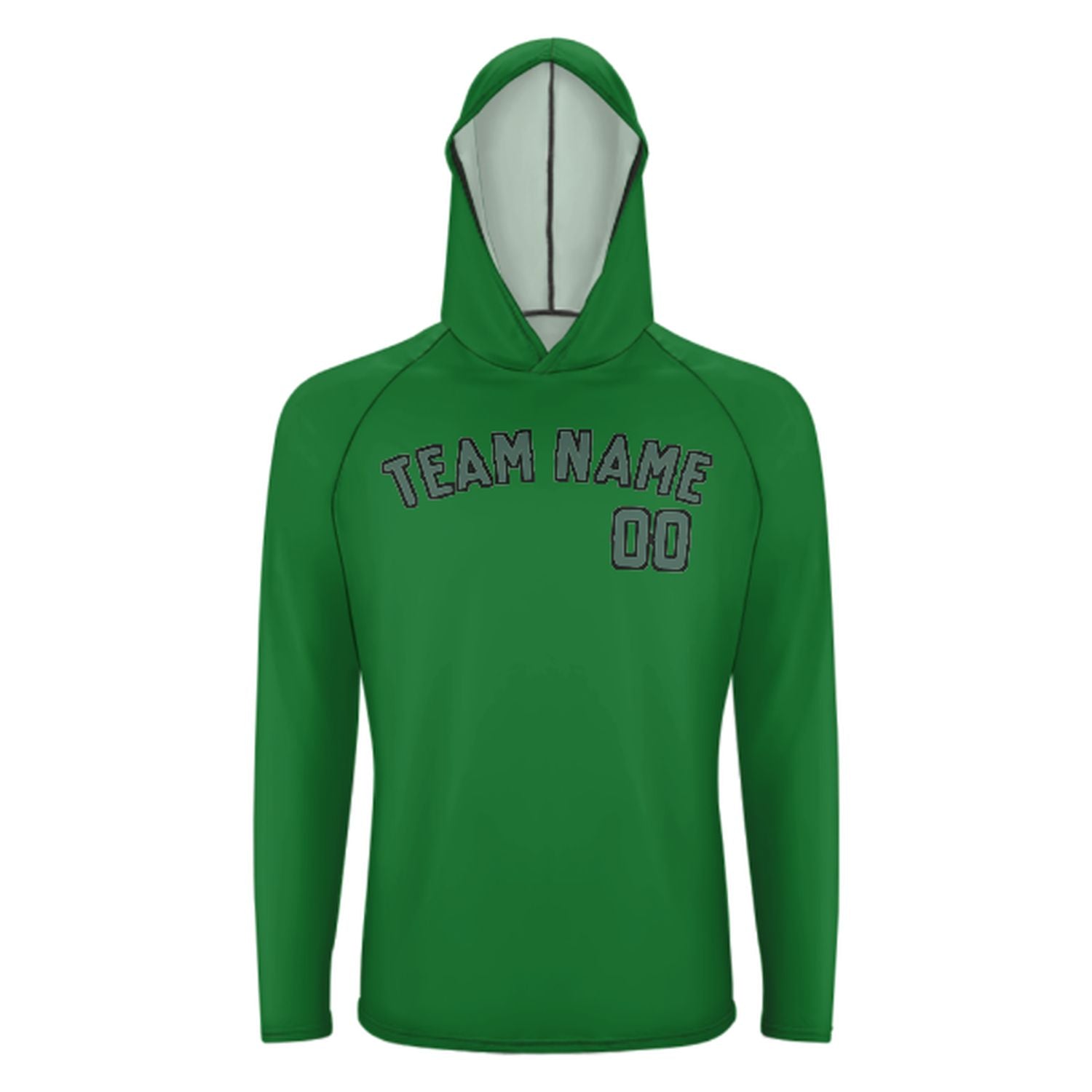 Maßgeschneidertes Smaragdgrün Blaugrün UV-Hoodie