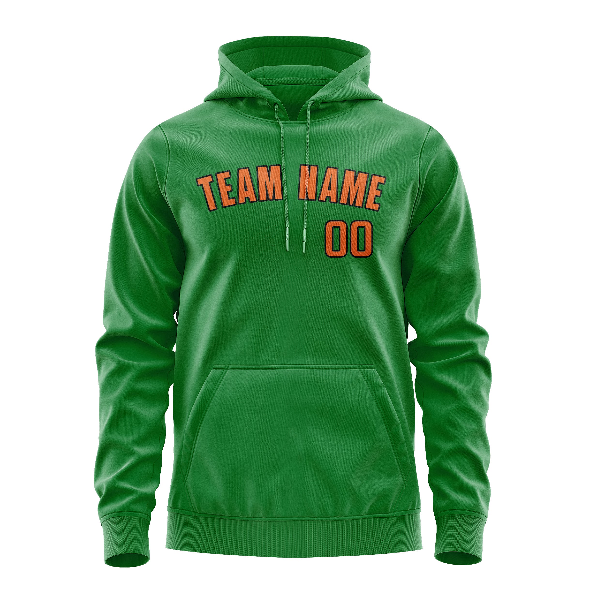 Maßgeschneidertes Smaragdgrün Orange Hoodie