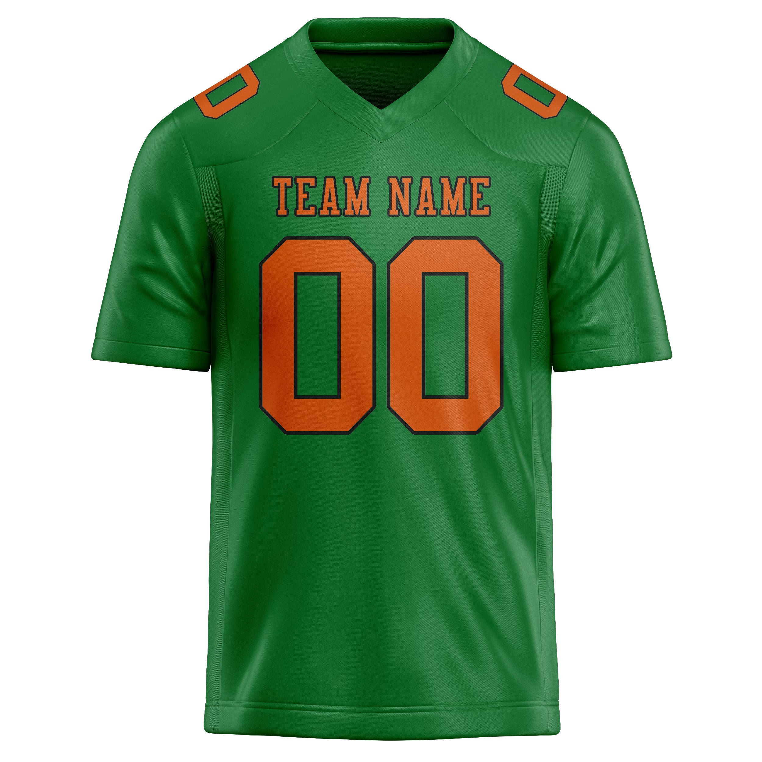 Maßgeschneidertes Professionelles Smaragdgrün Orange Rugbytrikot