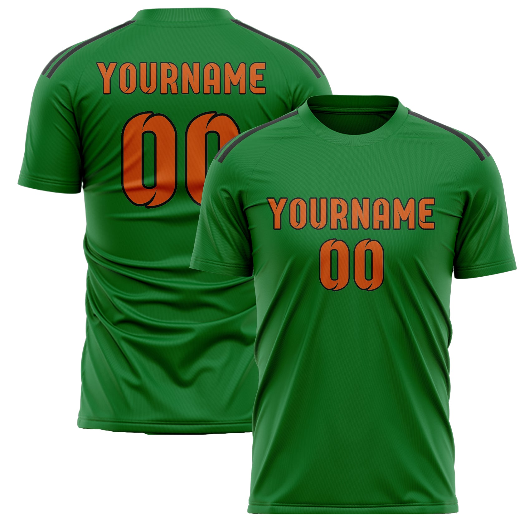 Benutzerdefiniertes Professionelles Smaragdgrün Orange Fußballtrikot