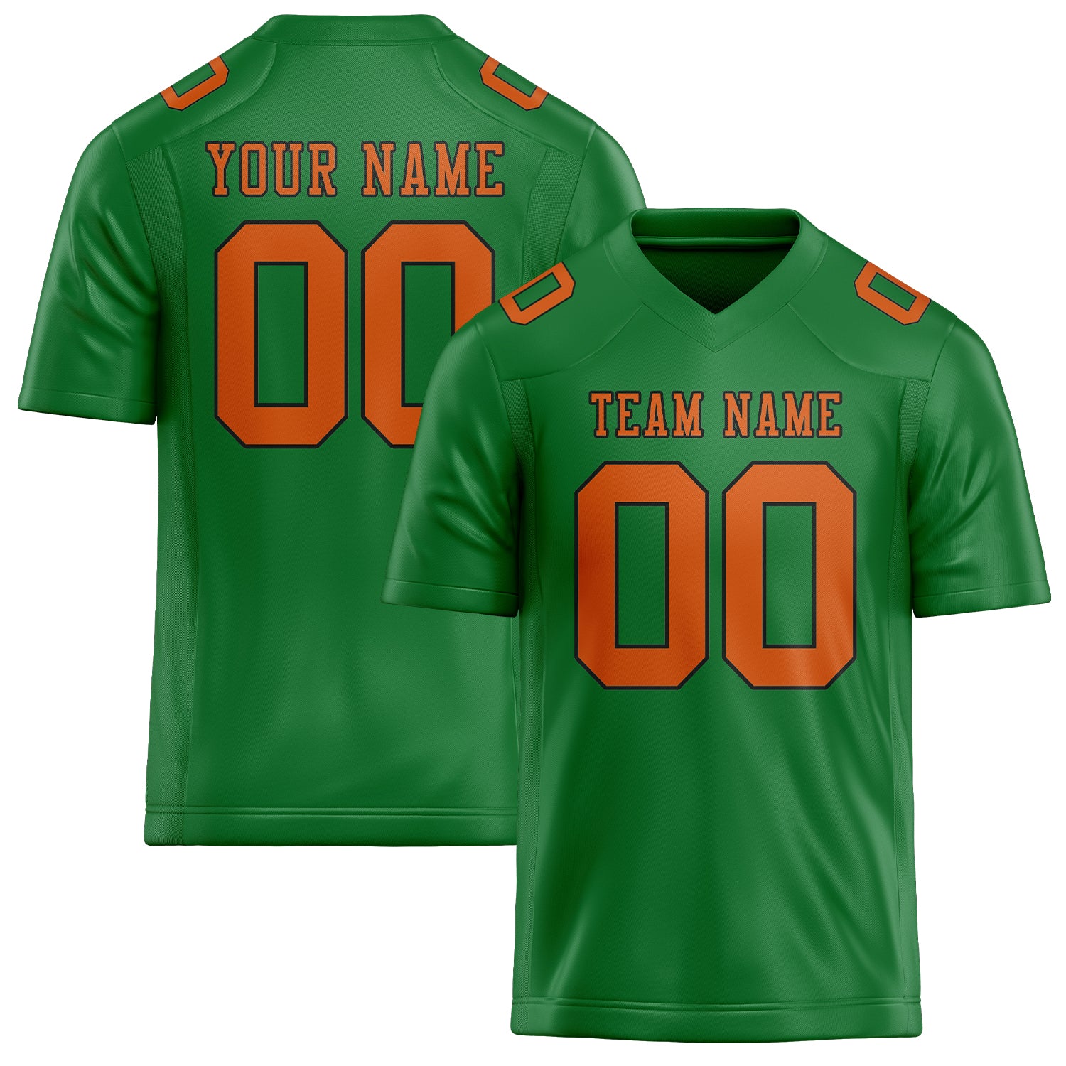 Maßgeschneidertes Professionelles Smaragdgrün Orange Rugbytrikot