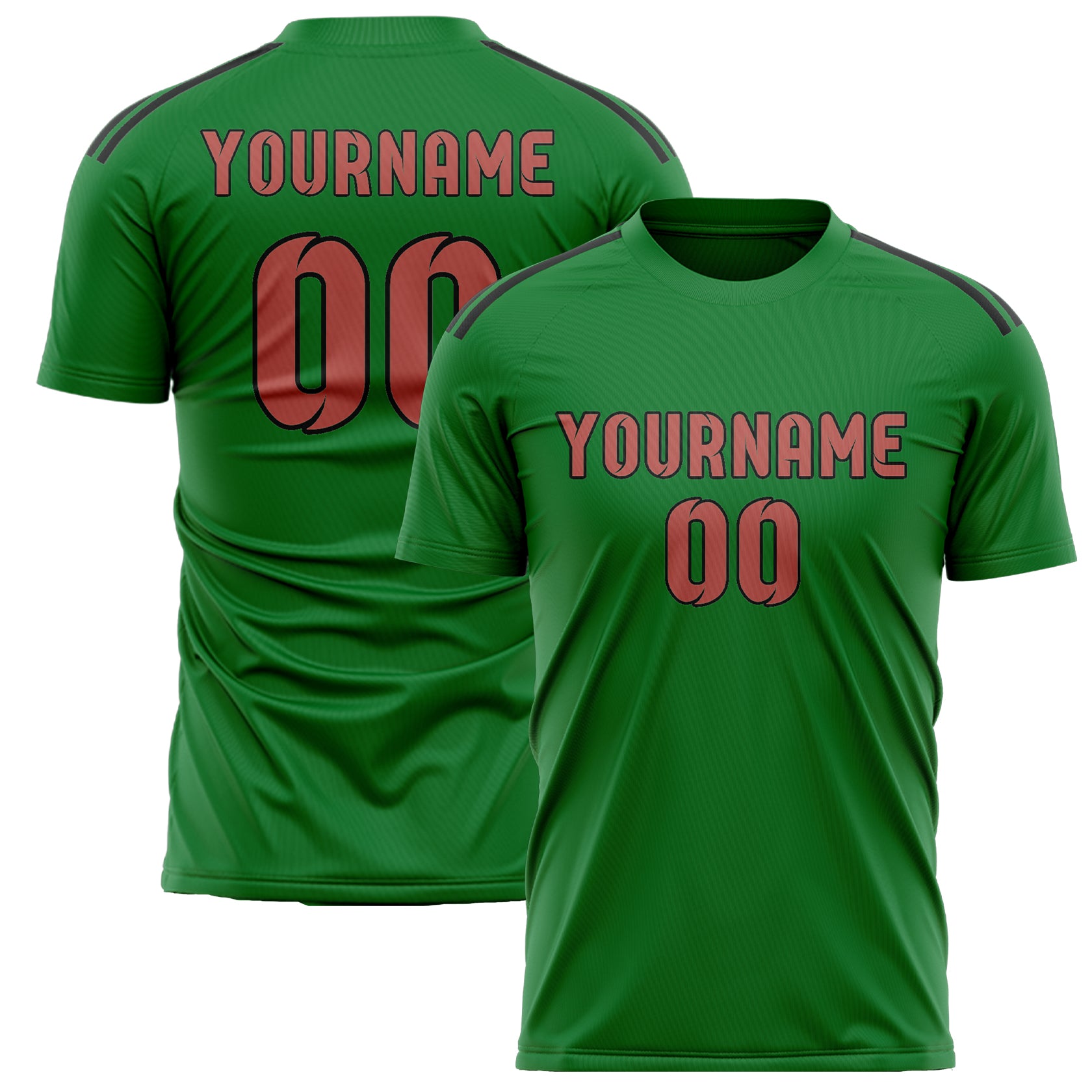 Benutzerdefiniertes Professionelles Smaragdgrün Kupferrose Fußballtrikot