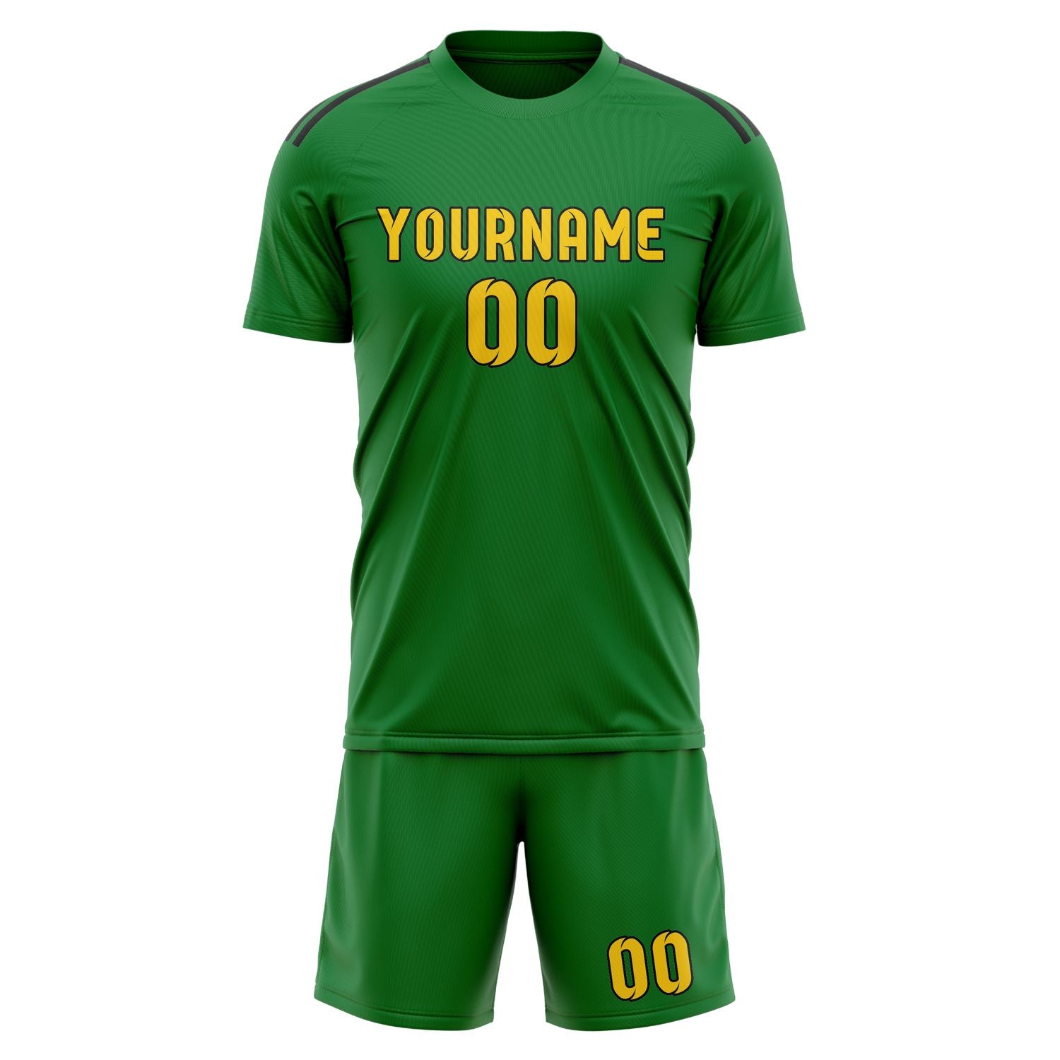 Maßgeschneidertes Professionelles Smaragdgrün Gold Fußballtrikot-Set