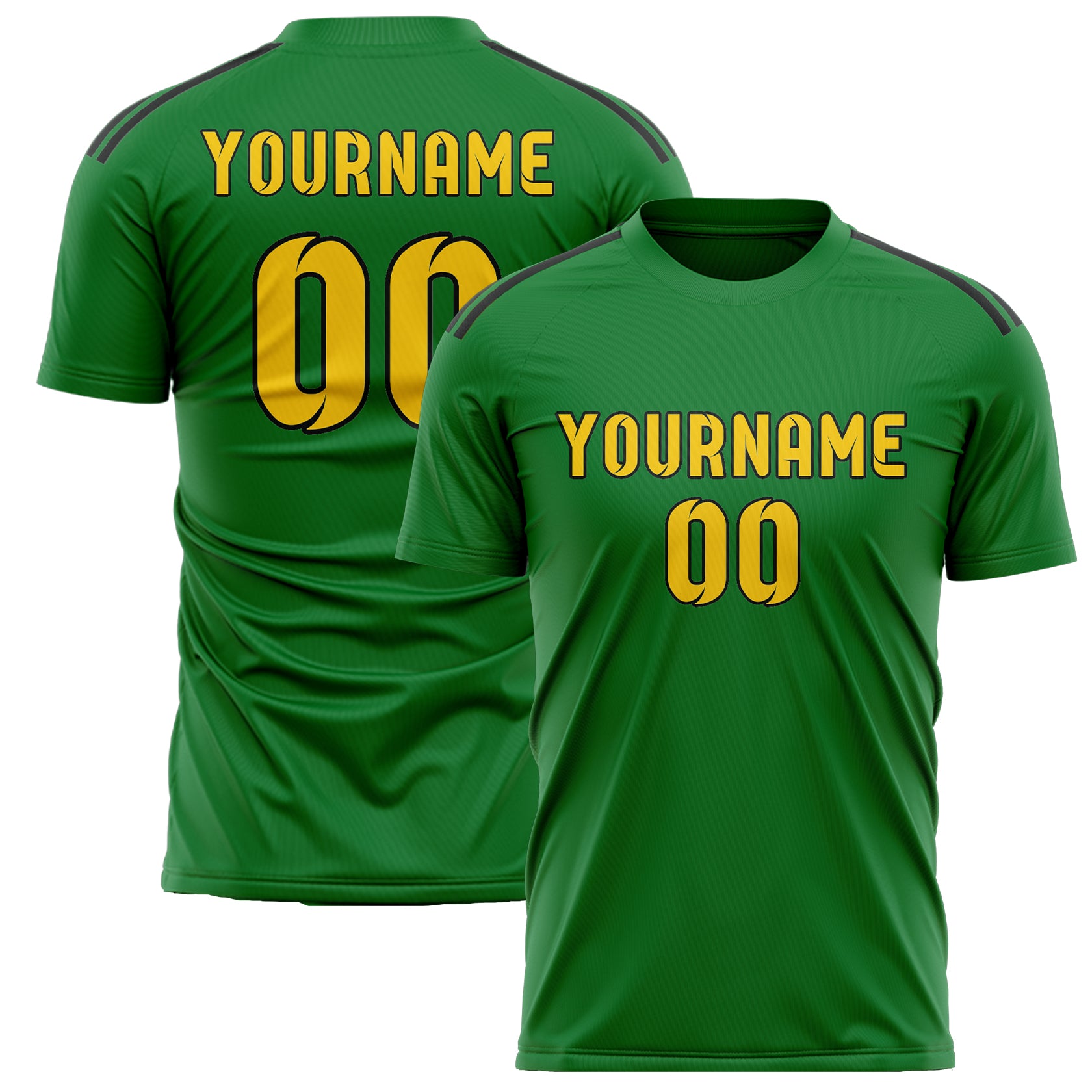 Benutzerdefiniertes Professionelles Smaragdgrün Gold Fußballtrikot