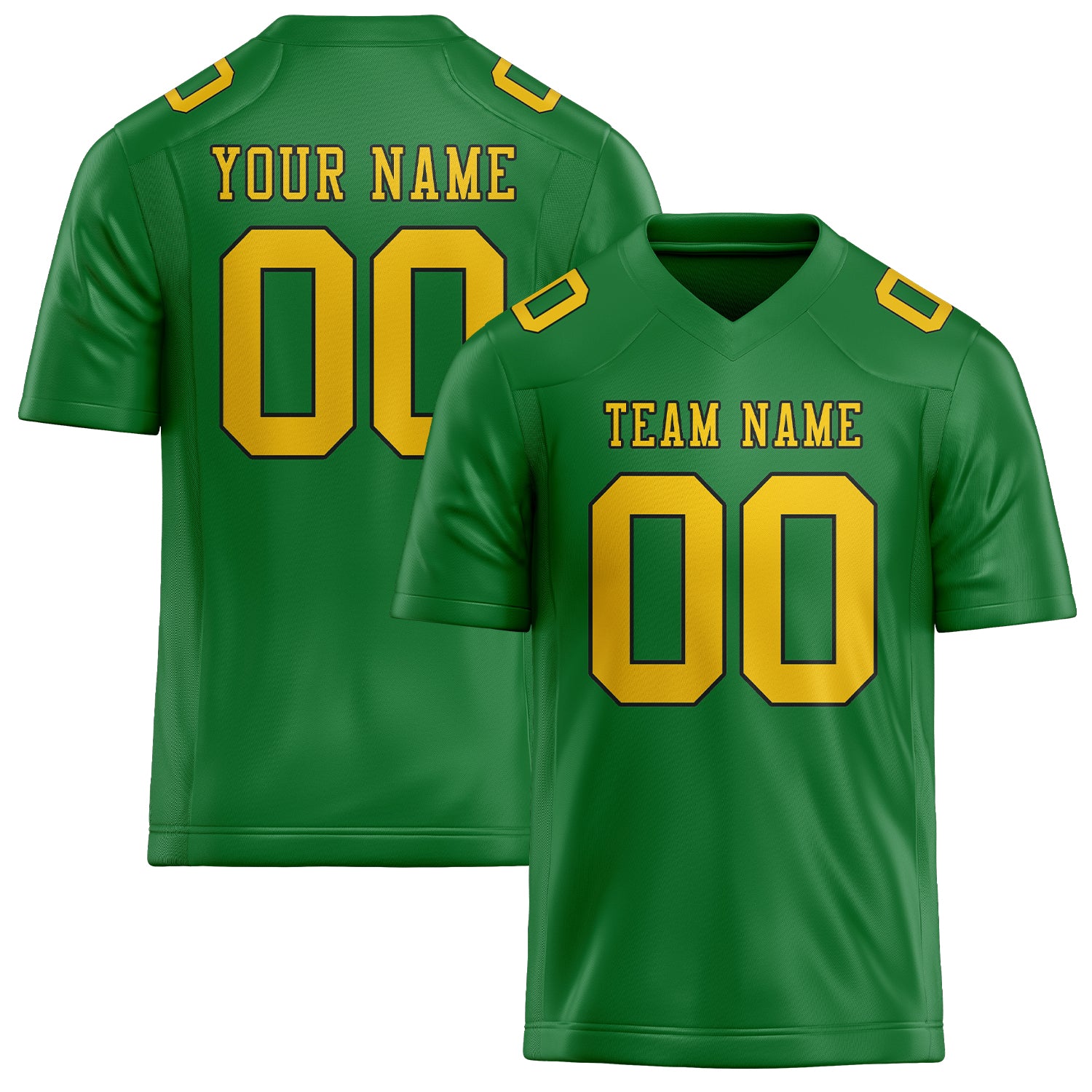 Maßgeschneidertes Professionelles Smaragdgrün Gold Rugbytrikot