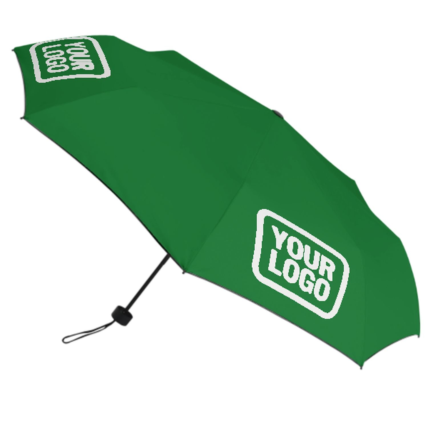 Maßgeschneidertes Smaragdgrün Weiß Automatik-Regenschirm