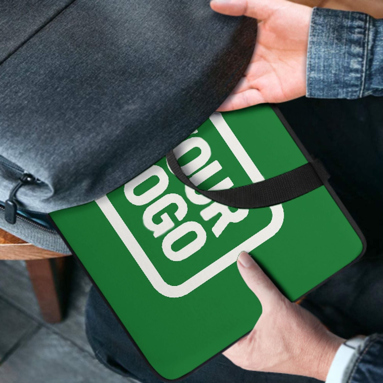 Maßgeschneidertes Smaragdgrün White Laptop Tasche