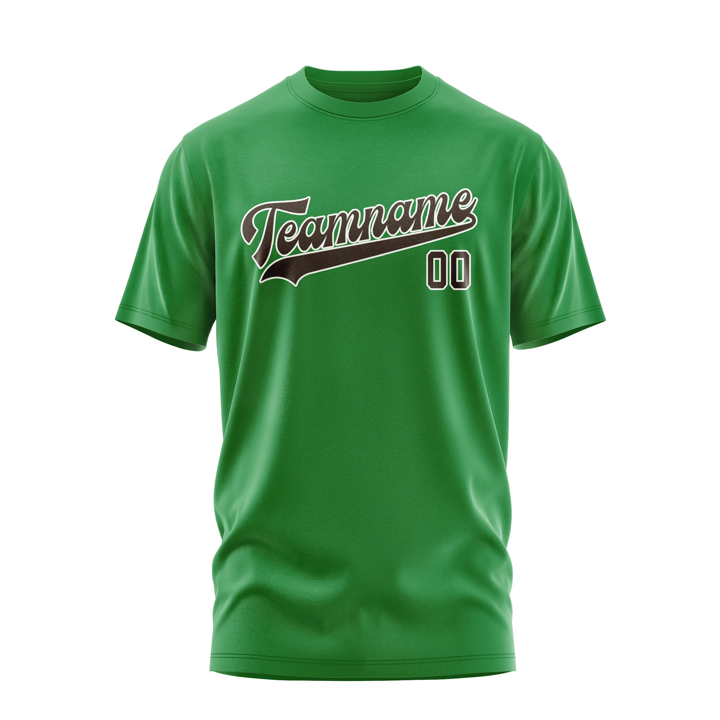 Maßgeschneidertes Smaragdgrün Braun T-Shirt