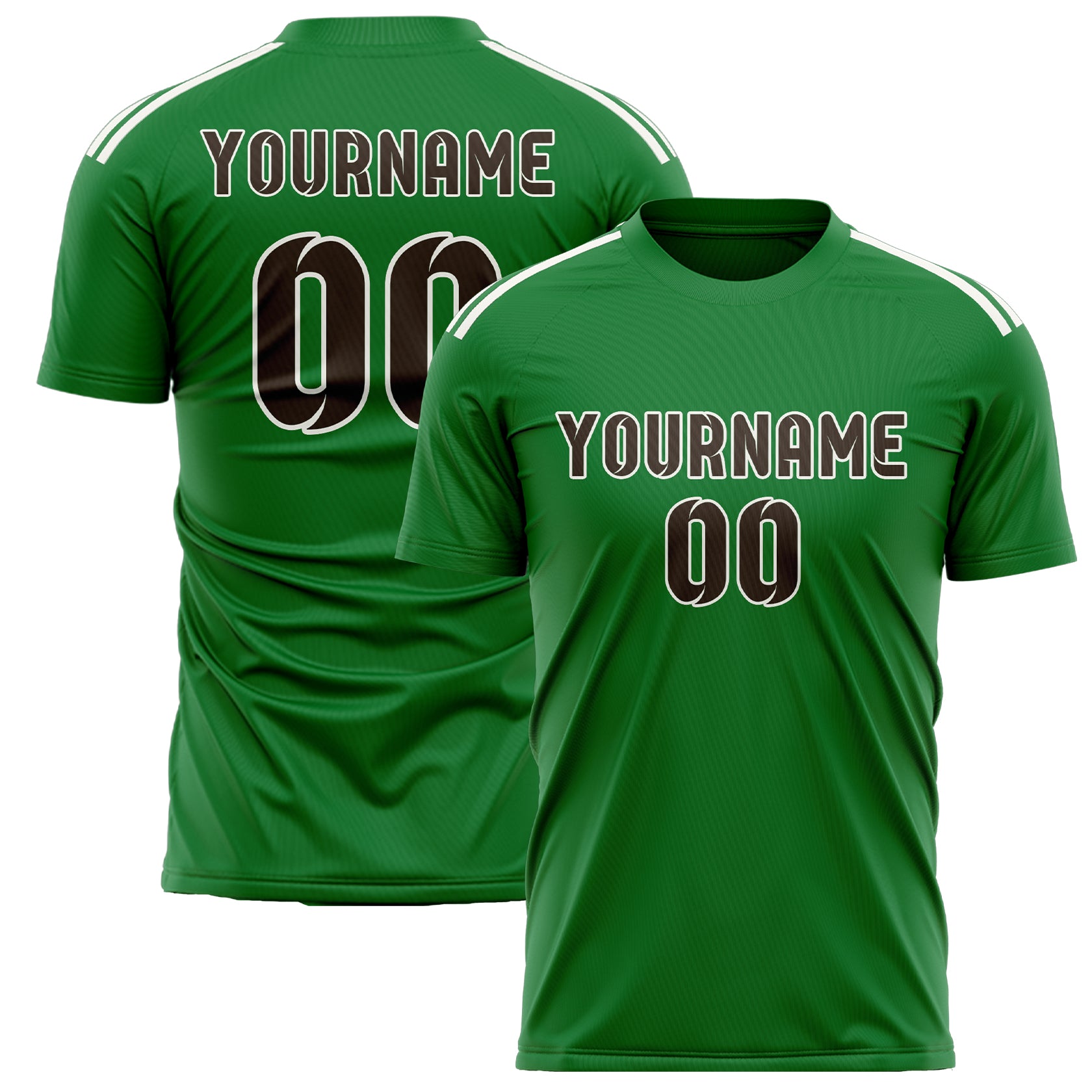 Benutzerdefiniertes Professionelles Smaragdgrün Braun Fußballtrikot